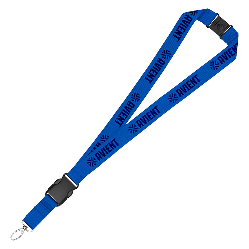 1" Eco Friendly rPET Lanyard w/Buckle and Safety Breakaway 1