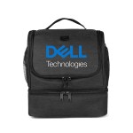 ChillMate Double Deck Lunch Bag w/Mesh Pockets (Factory Direct) 10-12 Weeks - Black Front Open View ChillMate Double Deck Lunch Bag w/Mesh Pockets (Factory Direct) 10-12 Weeks - Black Front Open View