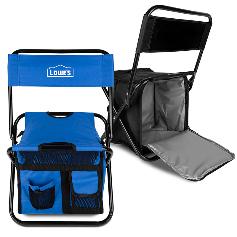 Folding Chair w/24 Can Cooler Bag & Pockets 1
