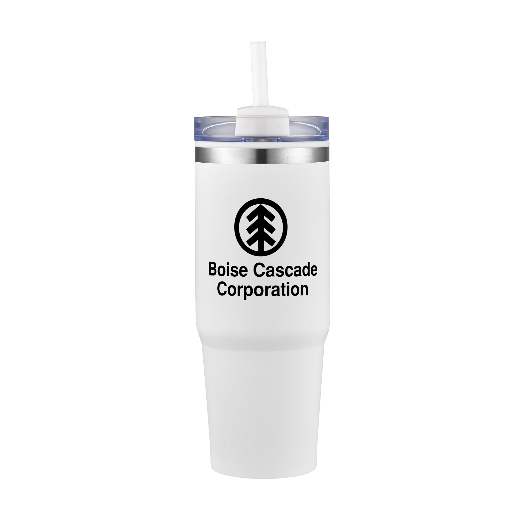 30 Oz. Dual Wall Stainless Steel Tumbler w/Clear Lid 1