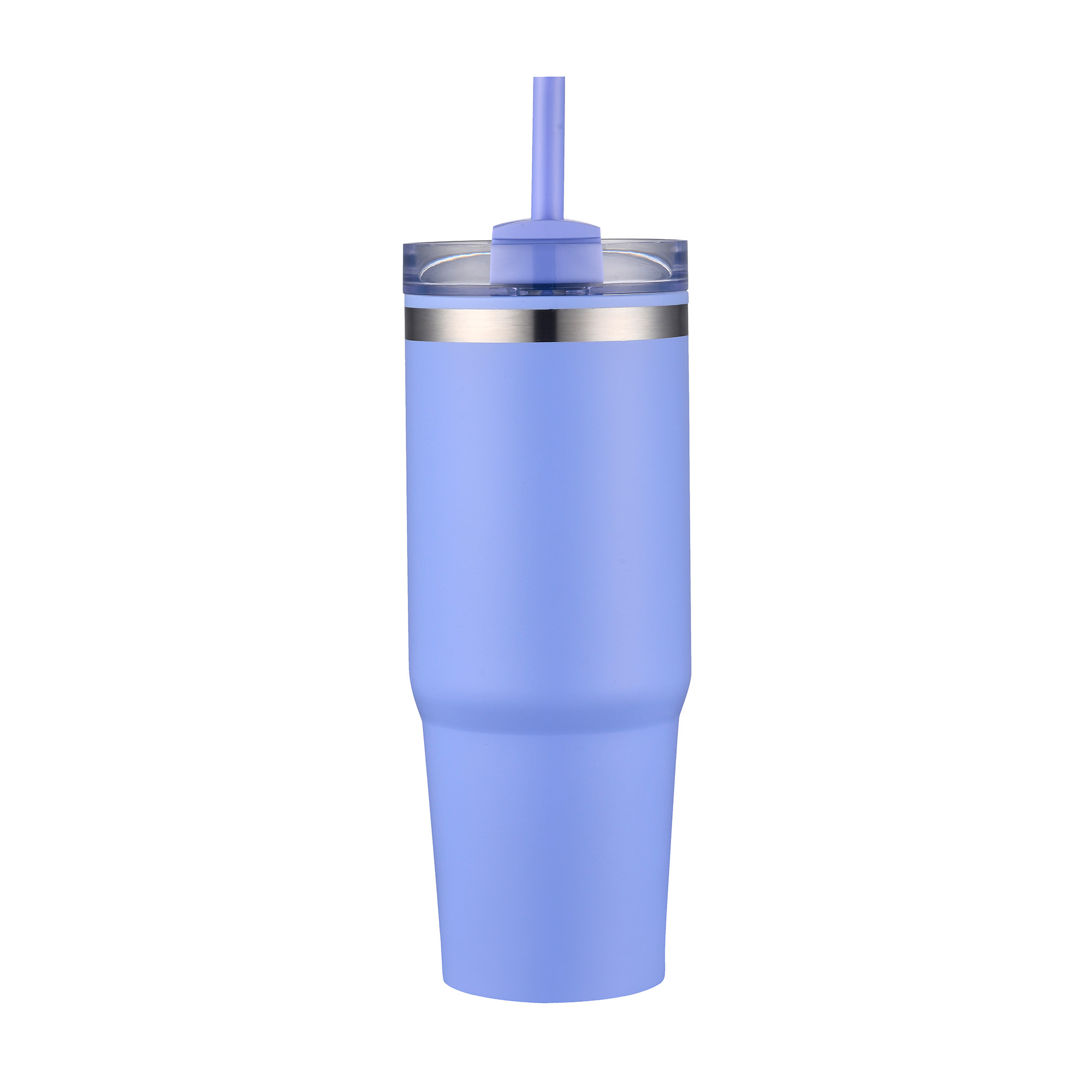 30 Oz. Dual Wall Stainless Steel Tumbler w/Clear Lid 1