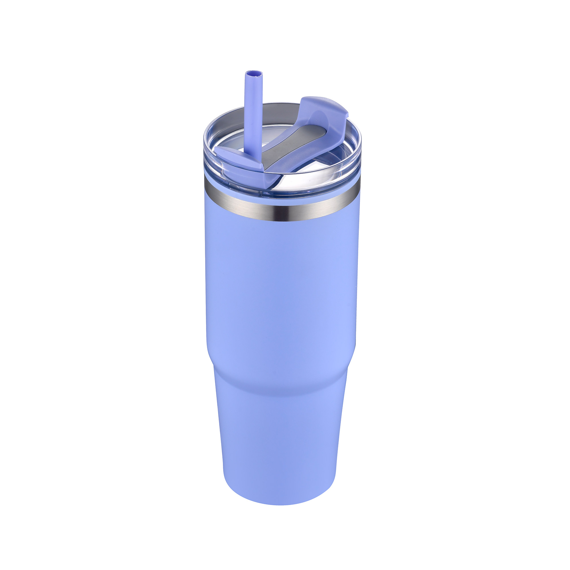30 Oz. Dual Wall Stainless Steel Tumbler w/Clear Lid 1
