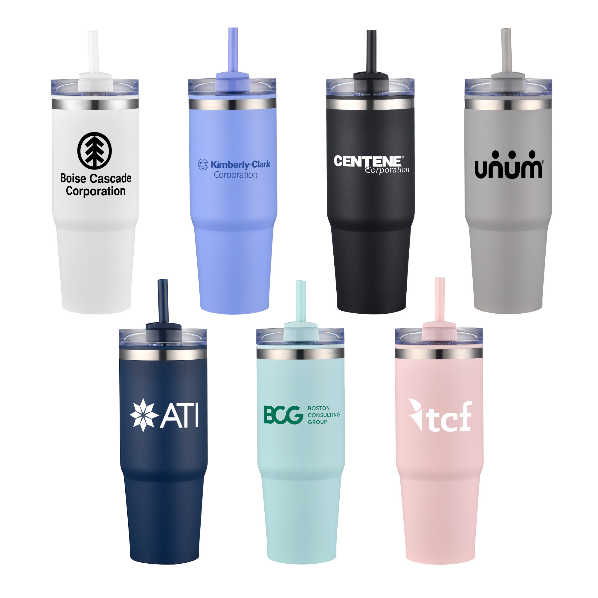 30 Oz. Dual Wall Stainless Steel Tumbler w/Clear Lid 1