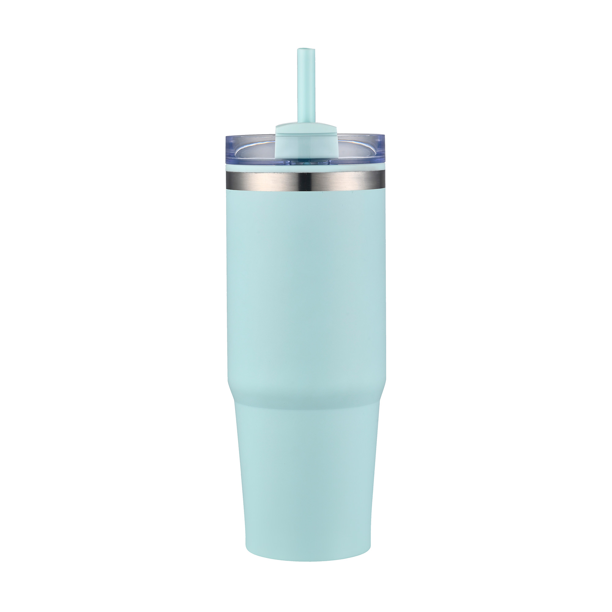 30 Oz. Dual Wall Stainless Steel Tumbler w/Clear Lid 1