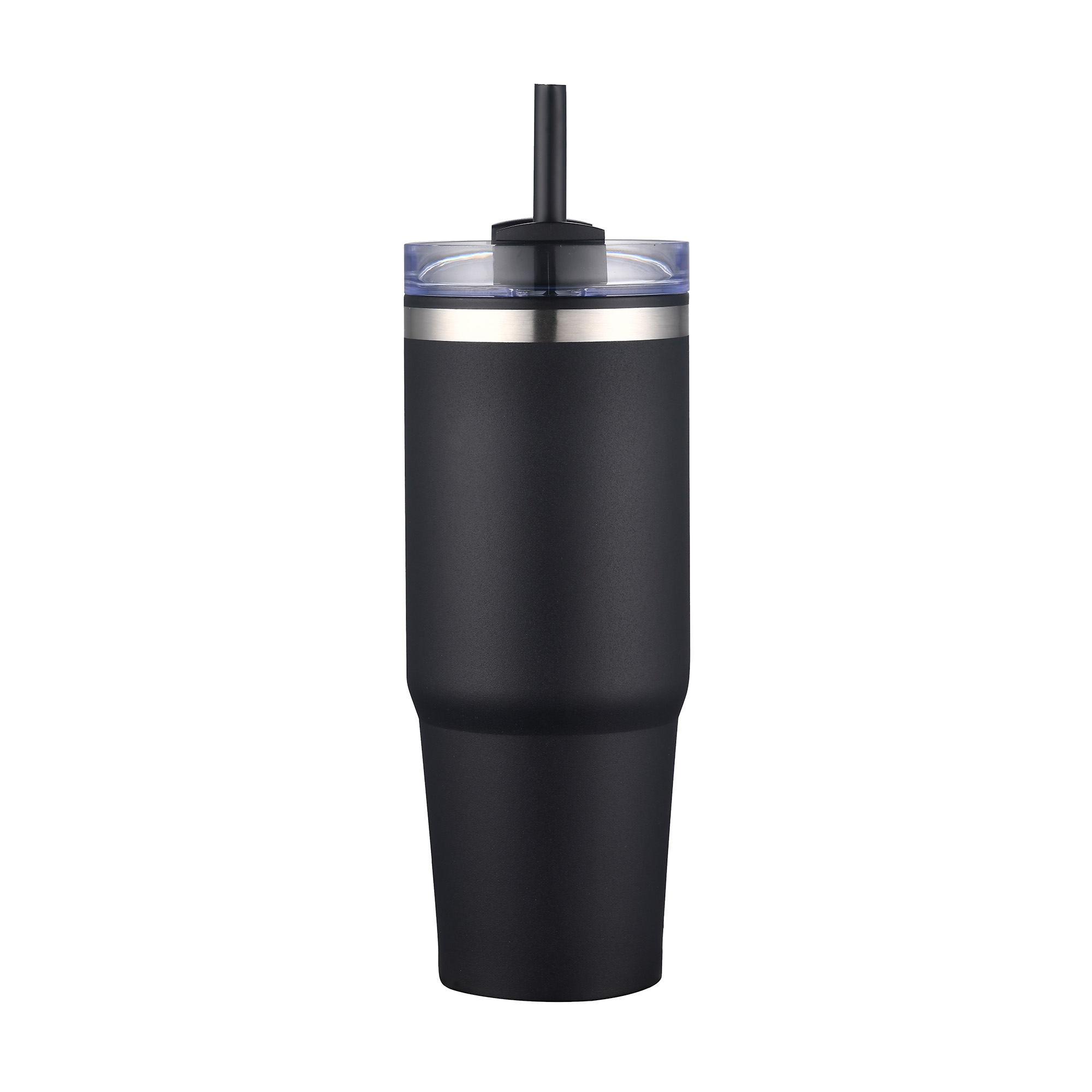 30 Oz. Dual Wall Stainless Steel Tumbler w/Clear Lid 1