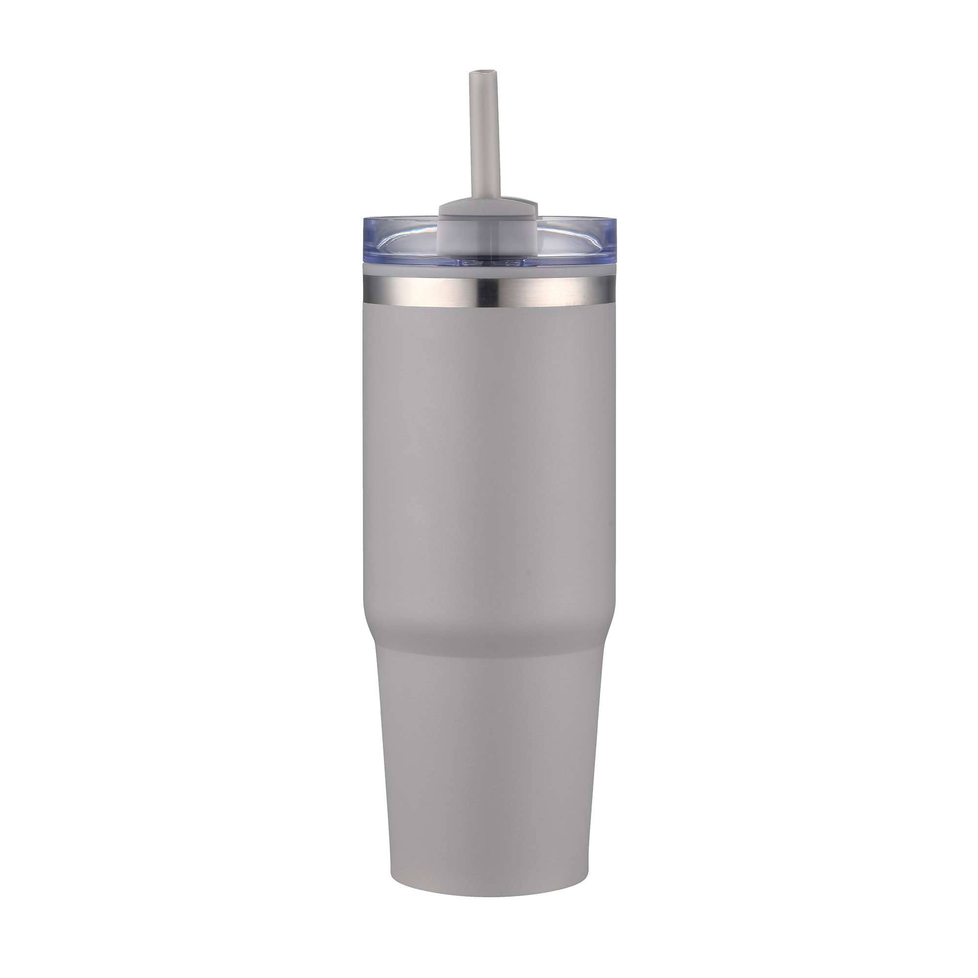 30 Oz. Dual Wall Stainless Steel Tumbler w/Clear Lid 1