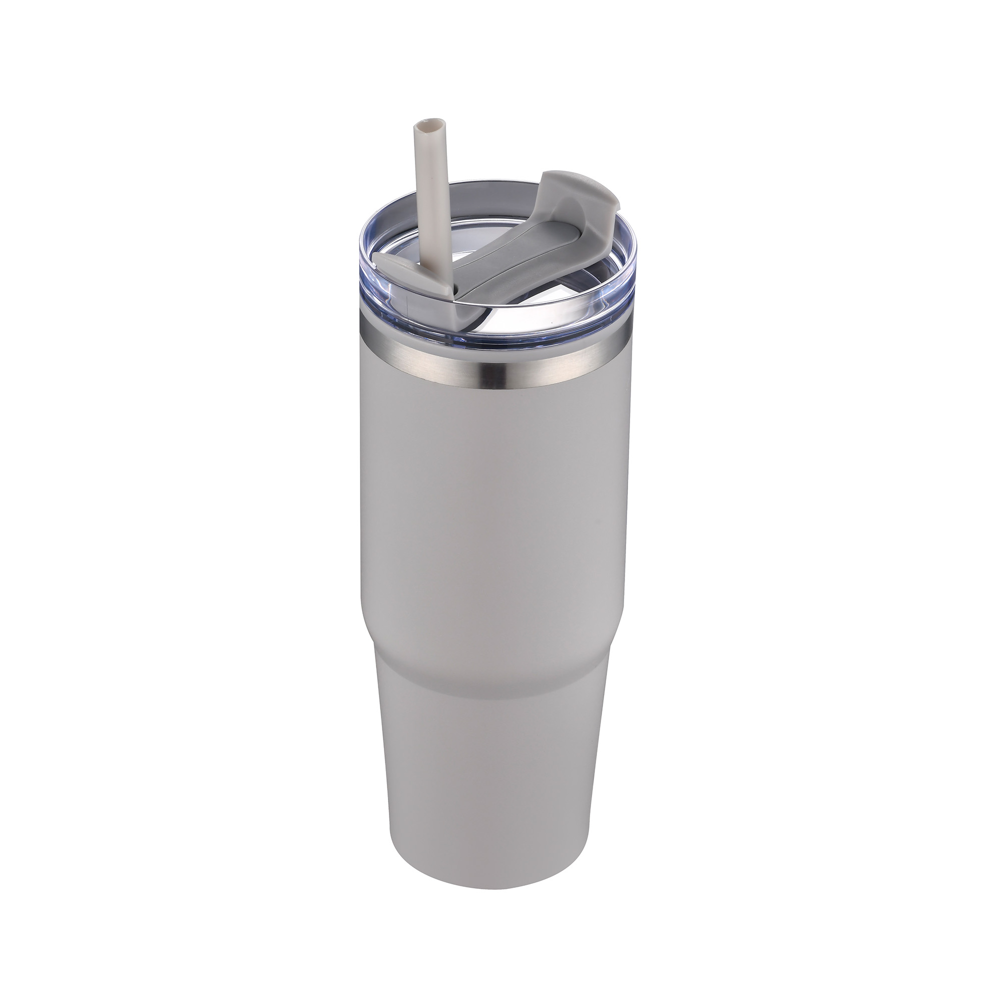 30 Oz. Dual Wall Stainless Steel Tumbler w/Clear Lid 1