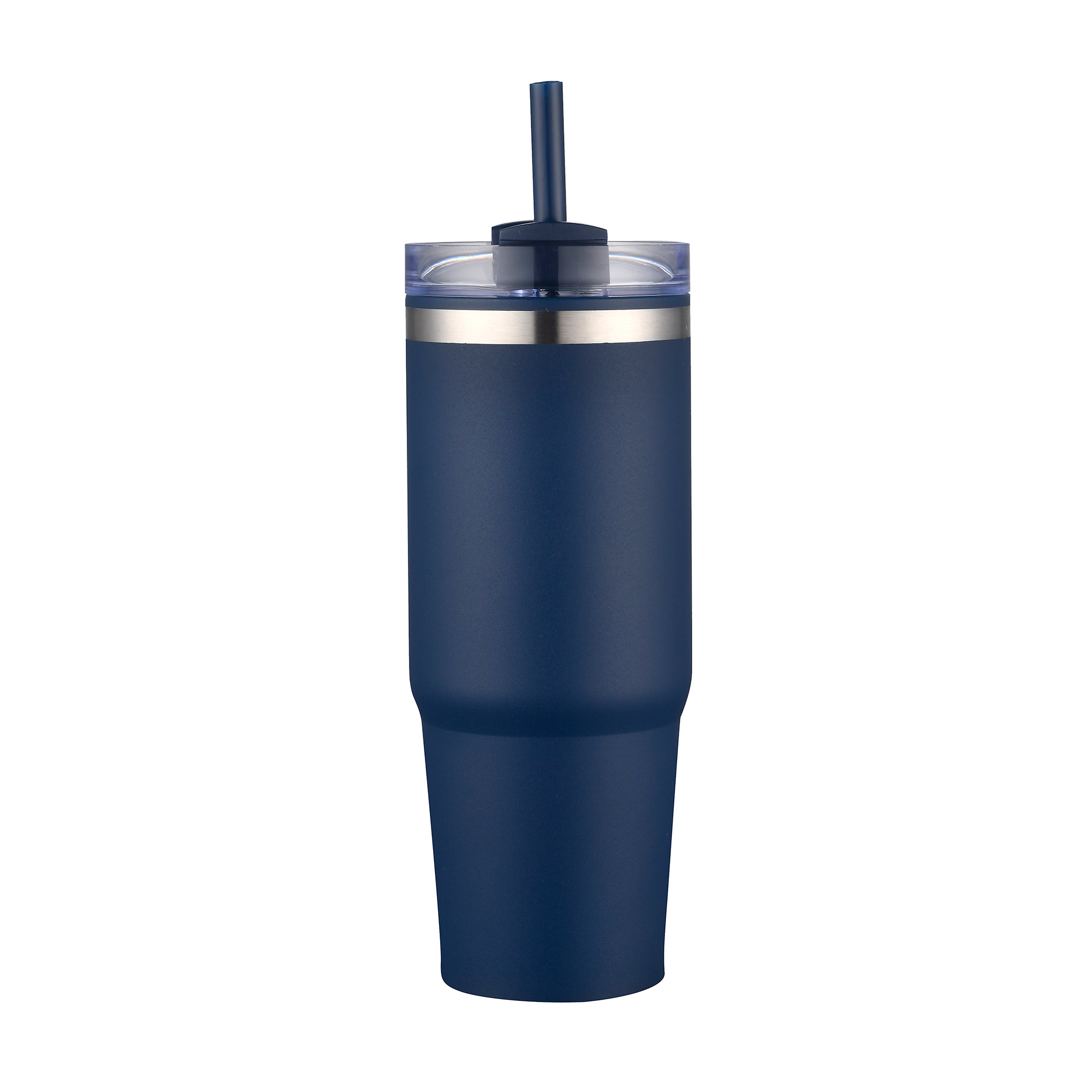 30 Oz. Dual Wall Stainless Steel Tumbler w/Clear Lid 1