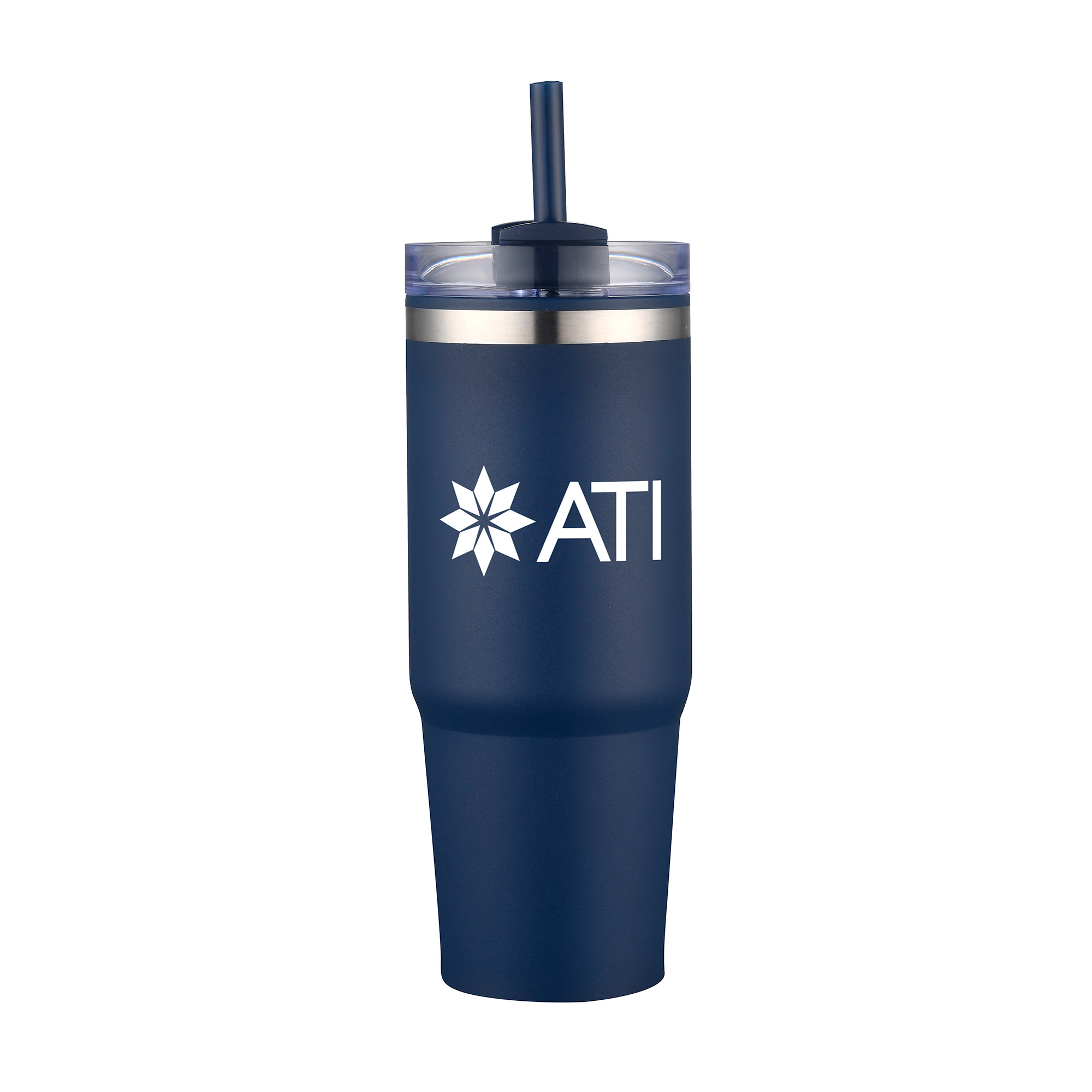 30 Oz. Dual Wall Stainless Steel Tumbler w/Clear Lid 1