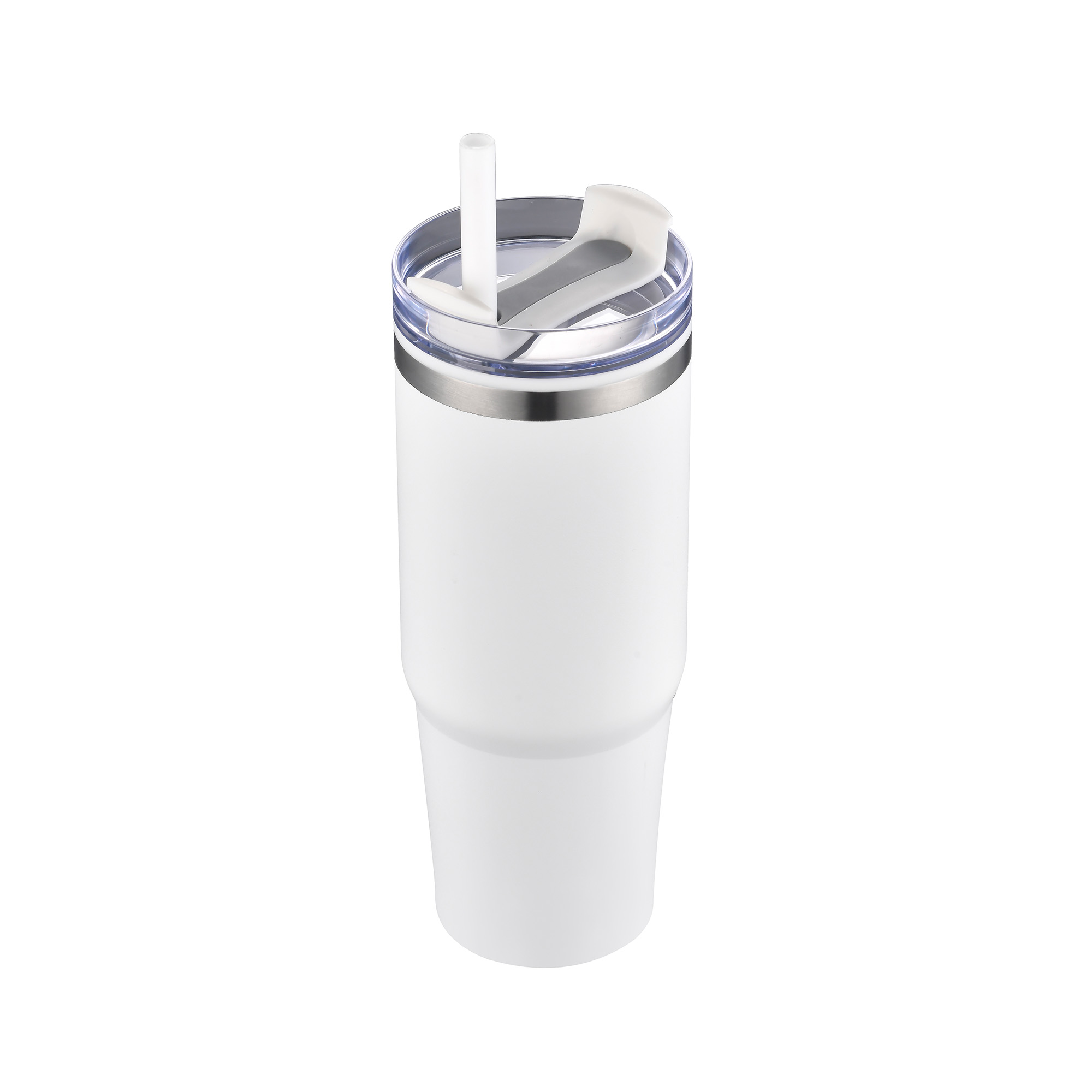 30 Oz. Dual Wall Stainless Steel Tumbler w/Clear Lid 1