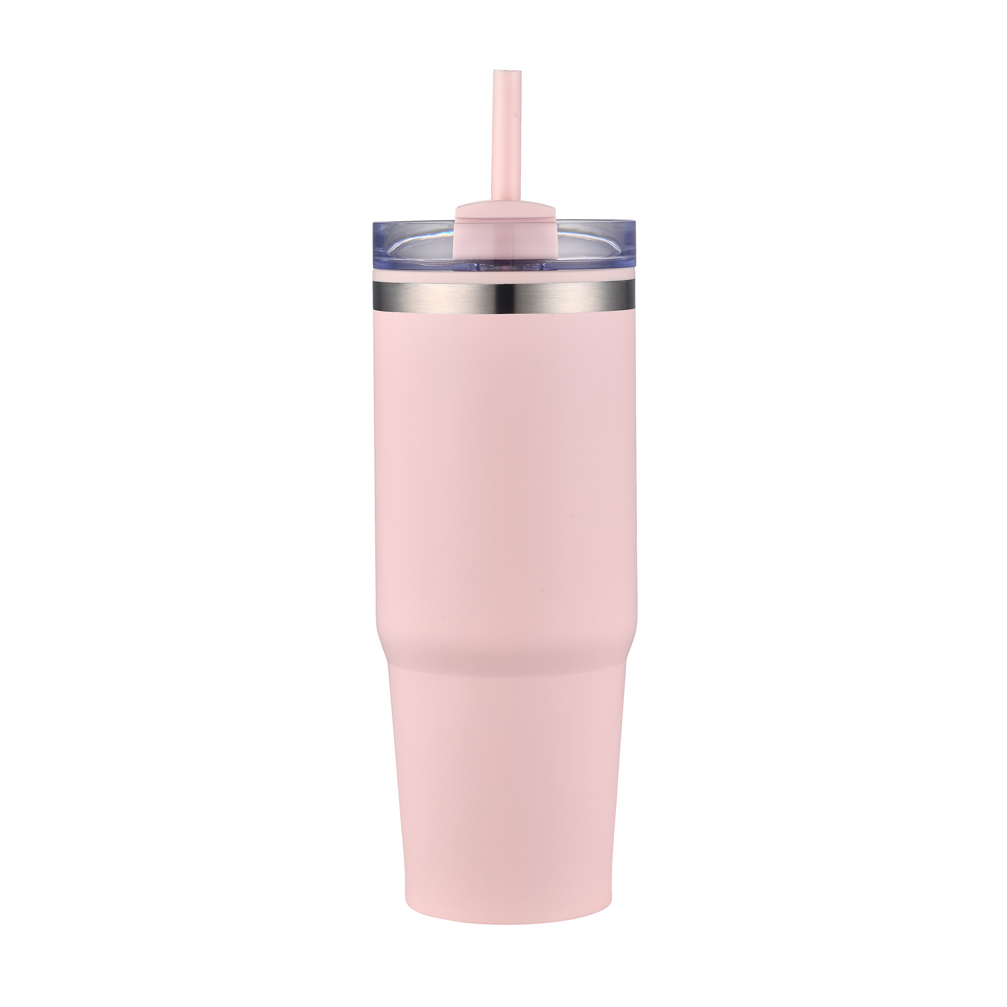 30 Oz. Dual Wall Stainless Steel Tumbler w/Clear Lid 1