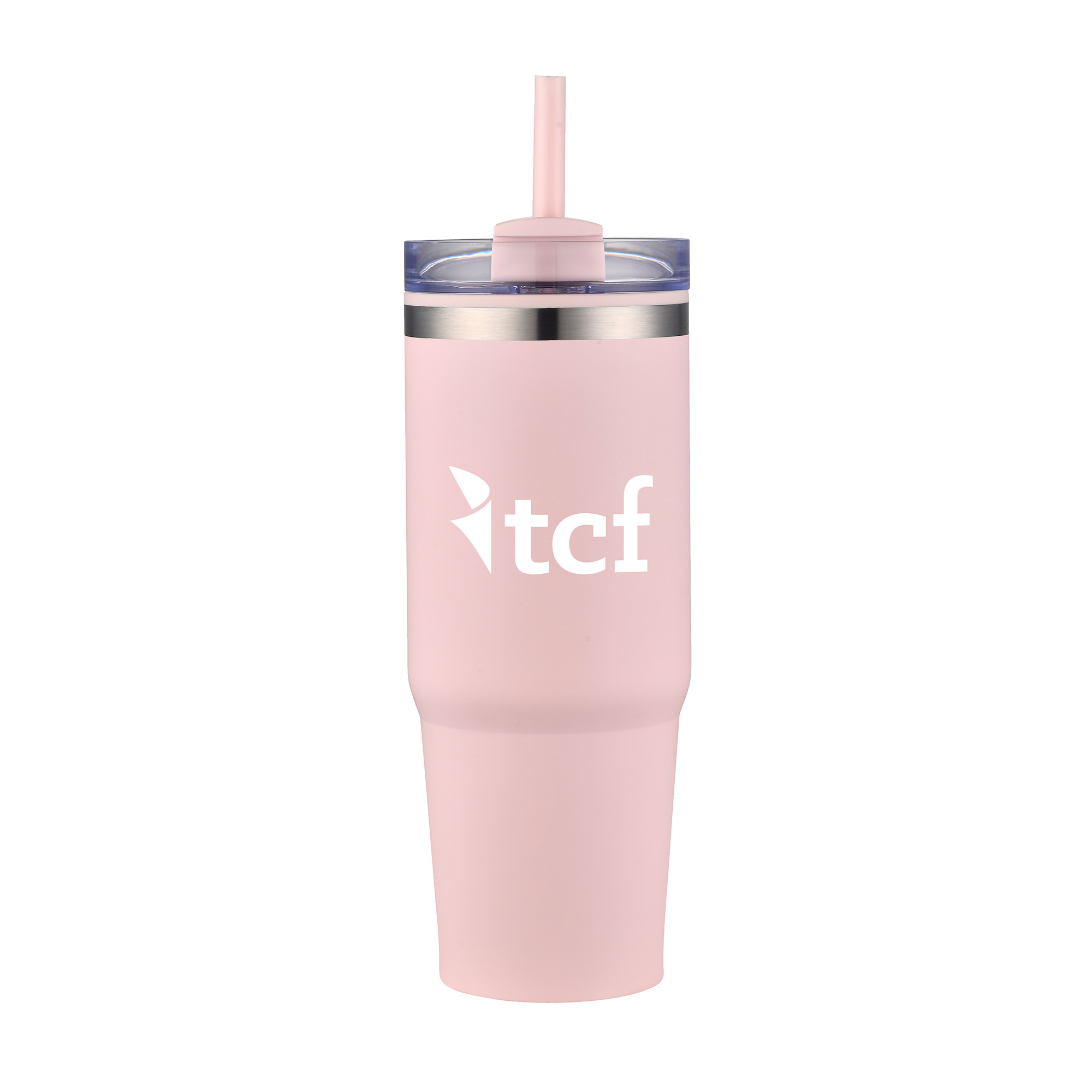 30 Oz. Dual Wall Stainless Steel Tumbler w/Clear Lid 1