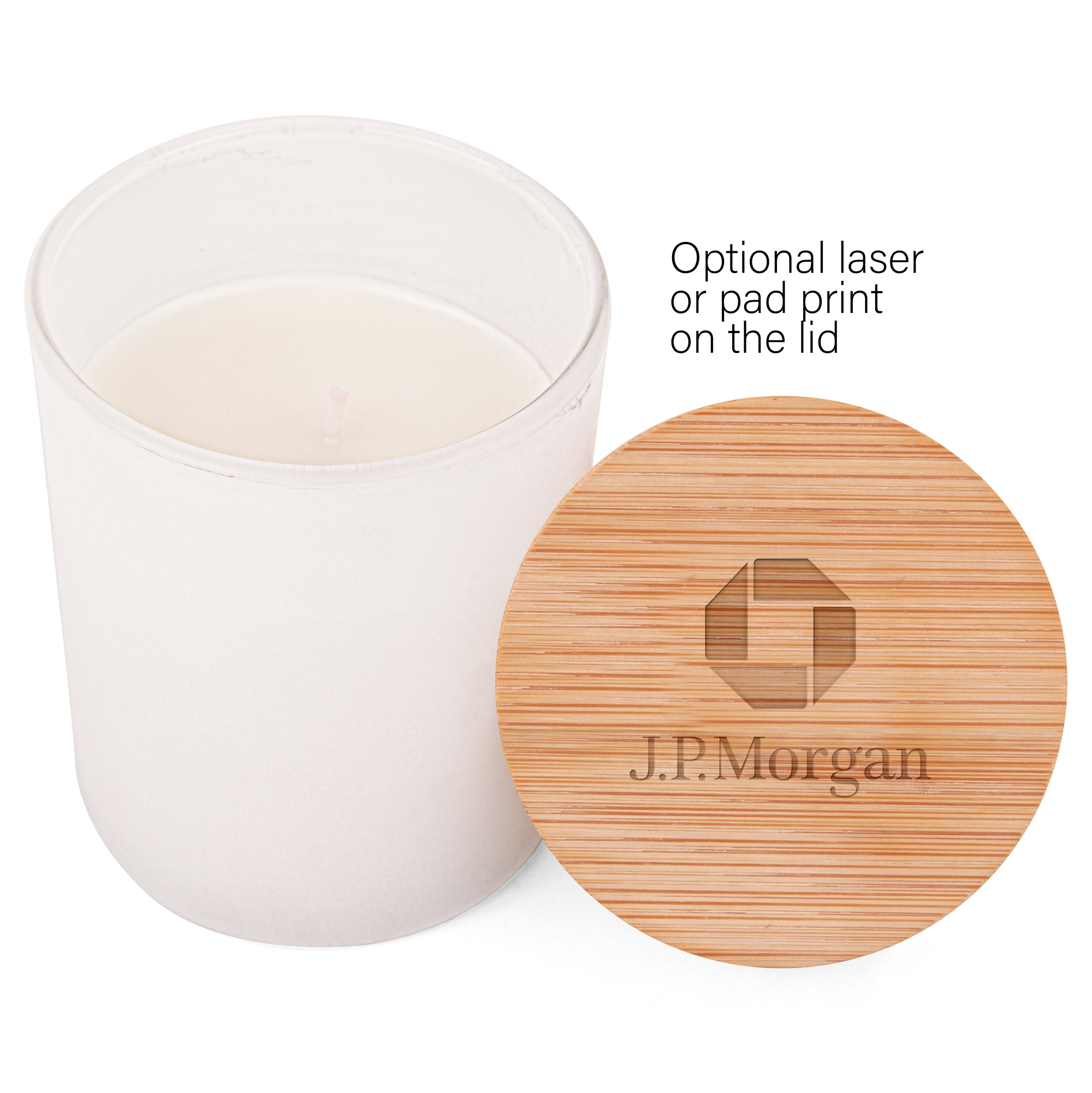 Vanilla-Scented Soy Wax Candle In Glass Jar W/Bamboo Lid 1