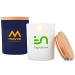 Vanilla-Scented Soy Wax Candle In Glass Jar W/Bamboo Lid 1 Vanilla-Scented Soy Wax Candle In Glass Jar W/Bamboo Lid 1