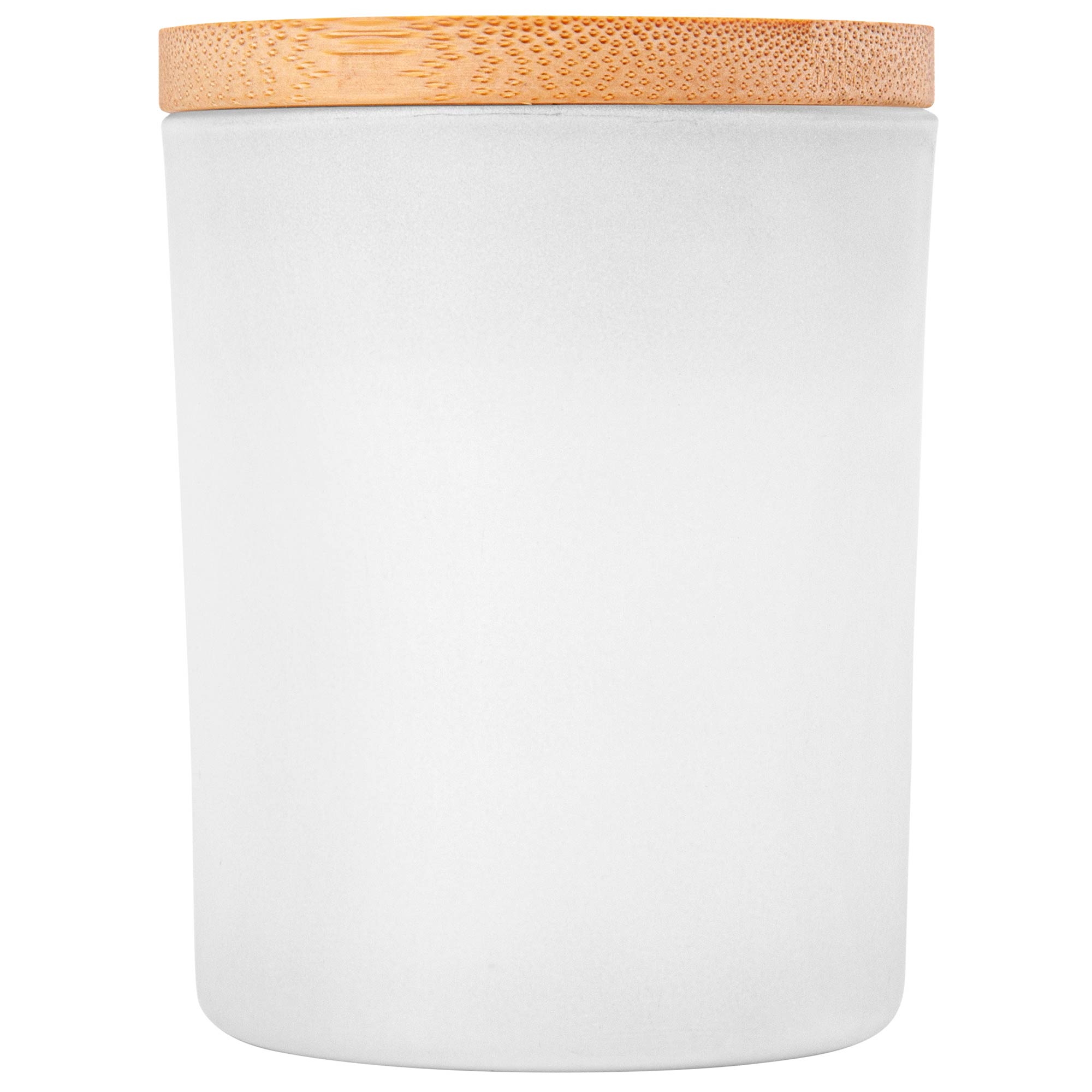 Vanilla-Scented Soy Wax Candle In Glass Jar W/Bamboo Lid 1