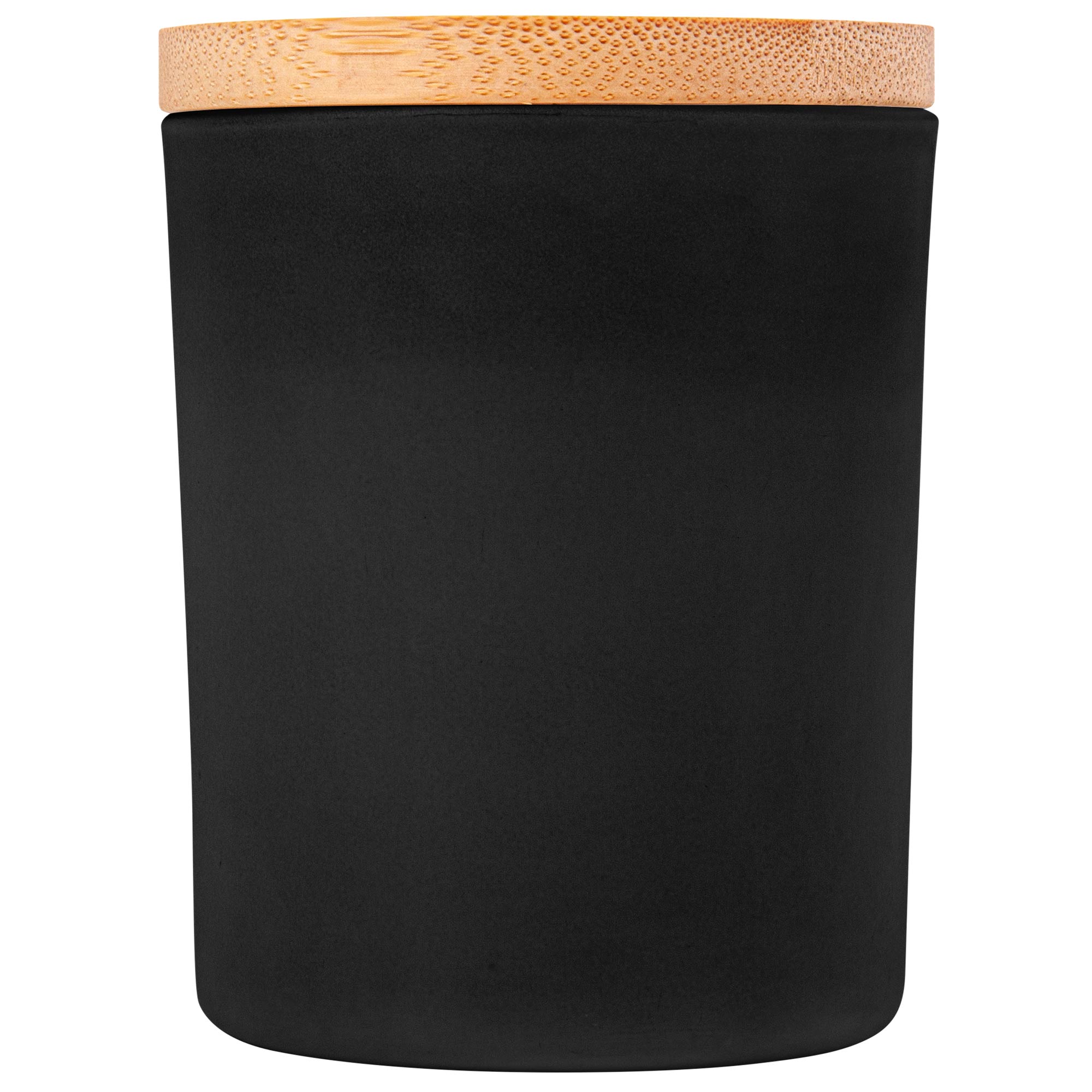 Vanilla-Scented Soy Wax Candle In Glass Jar W/Bamboo Lid 1