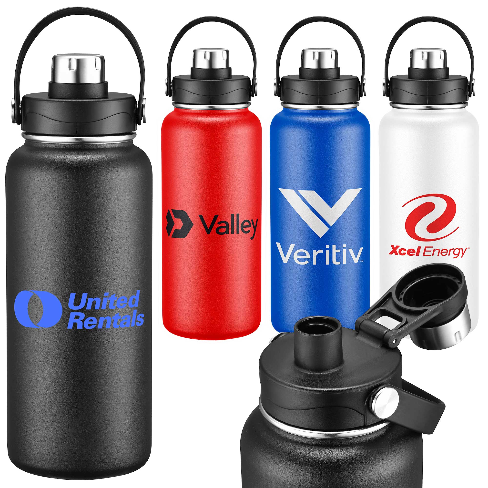 34oz Double-Wall Insulated Stainless Steel Water Bottle with Flip Spout 1