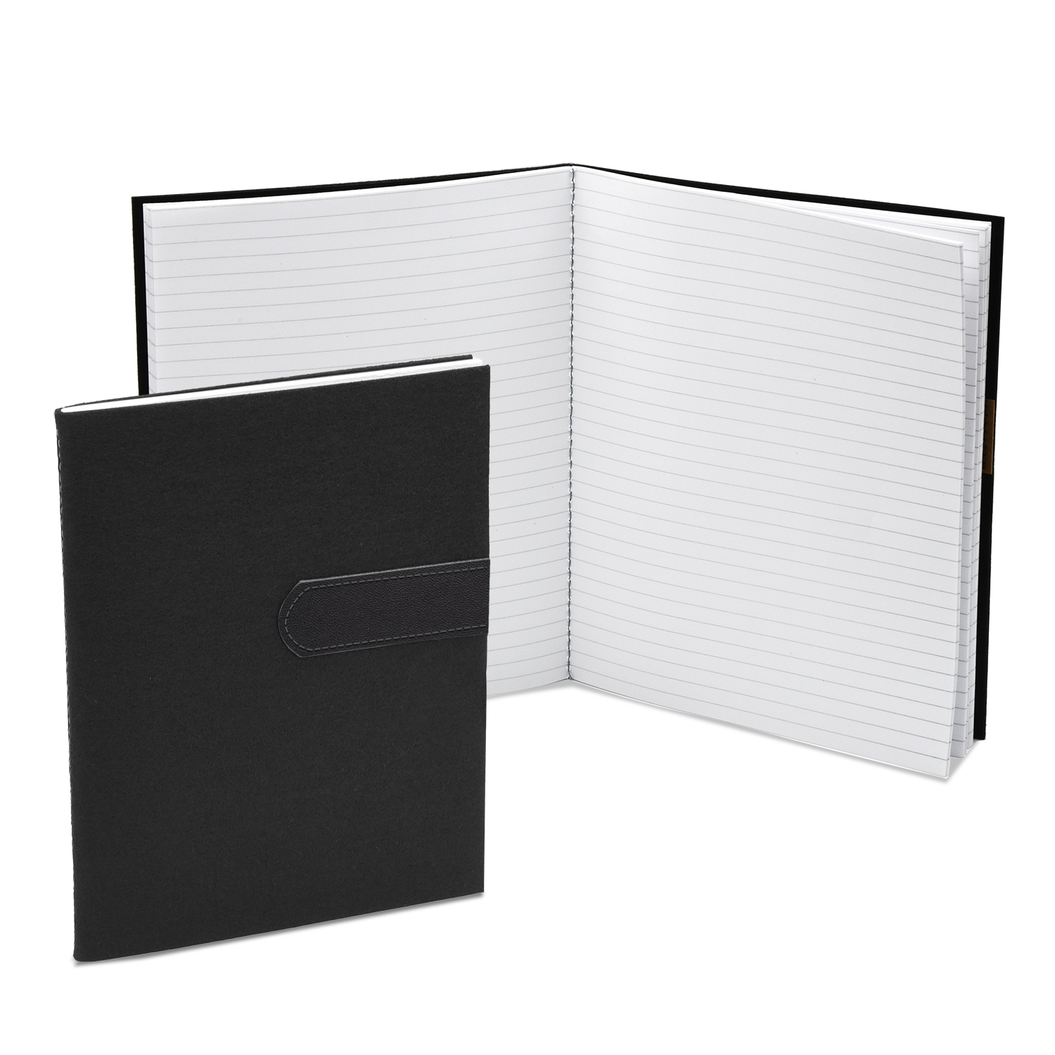 7" x 9" Black Felt Commuter Stitched Journal 1