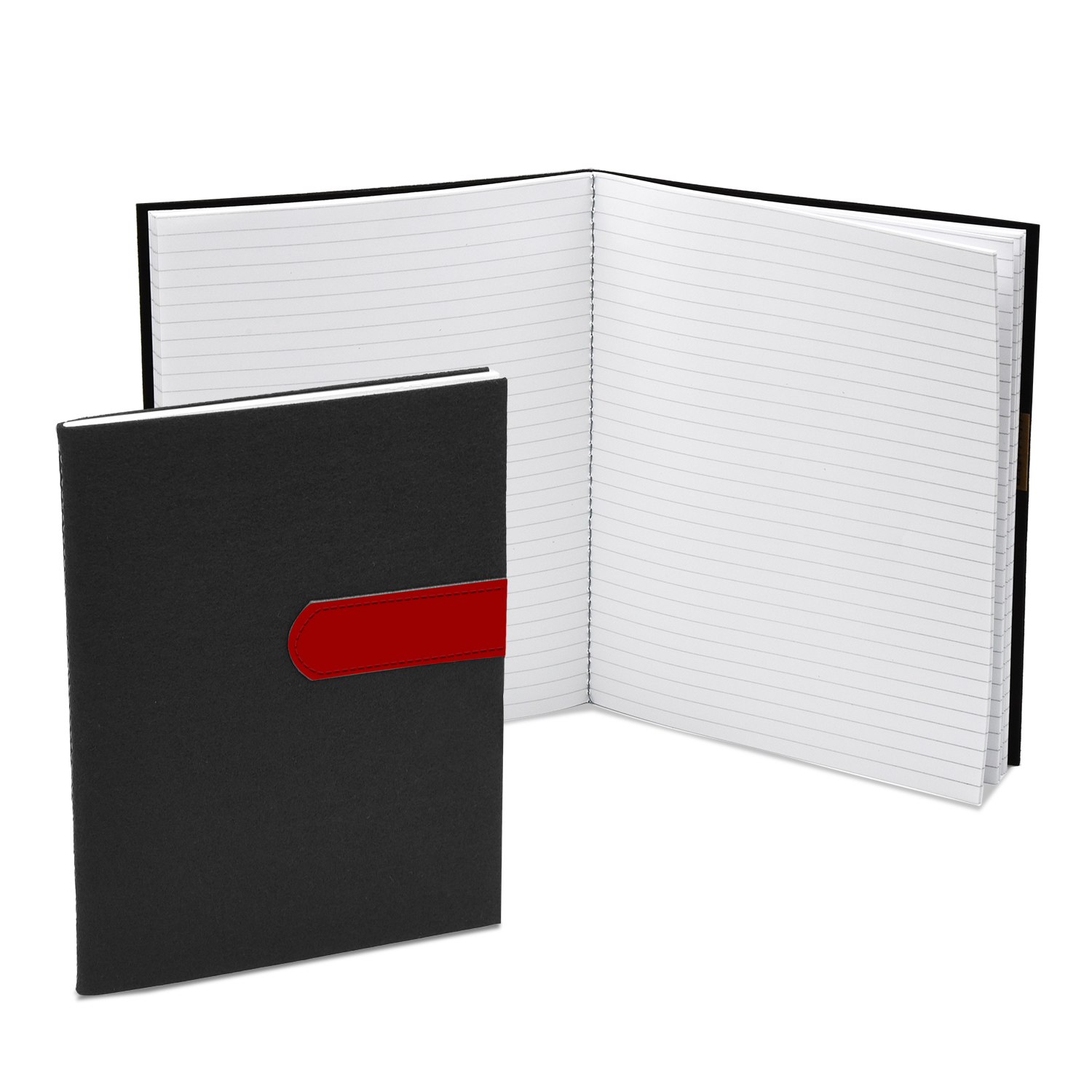 7" x 9" Black Felt Commuter Stitched Journal 1