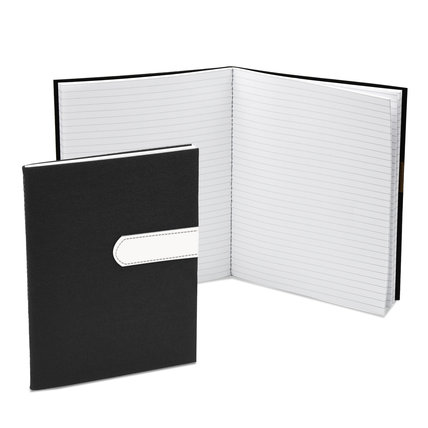 7" x 9" Black Felt Commuter Stitched Journal 1