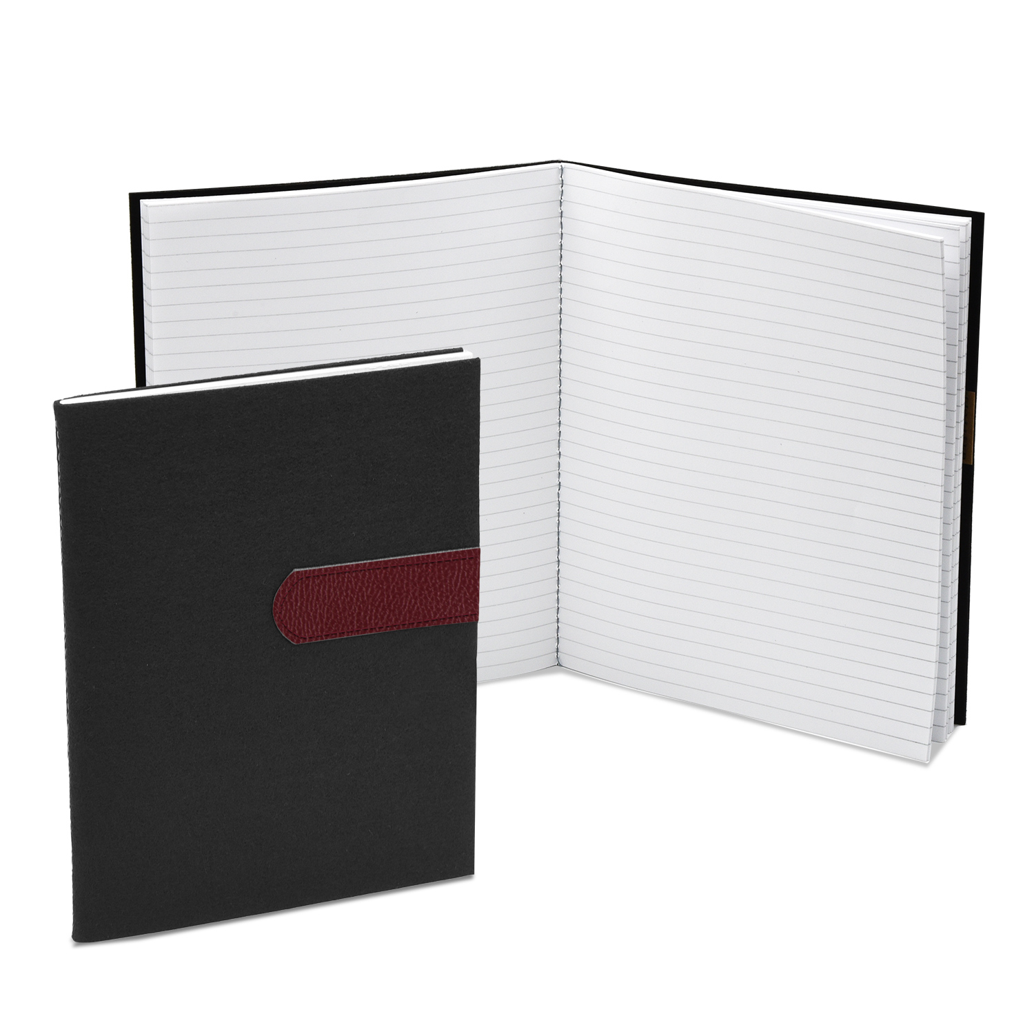 7" x 9" Black Felt Commuter Stitched Journal 1