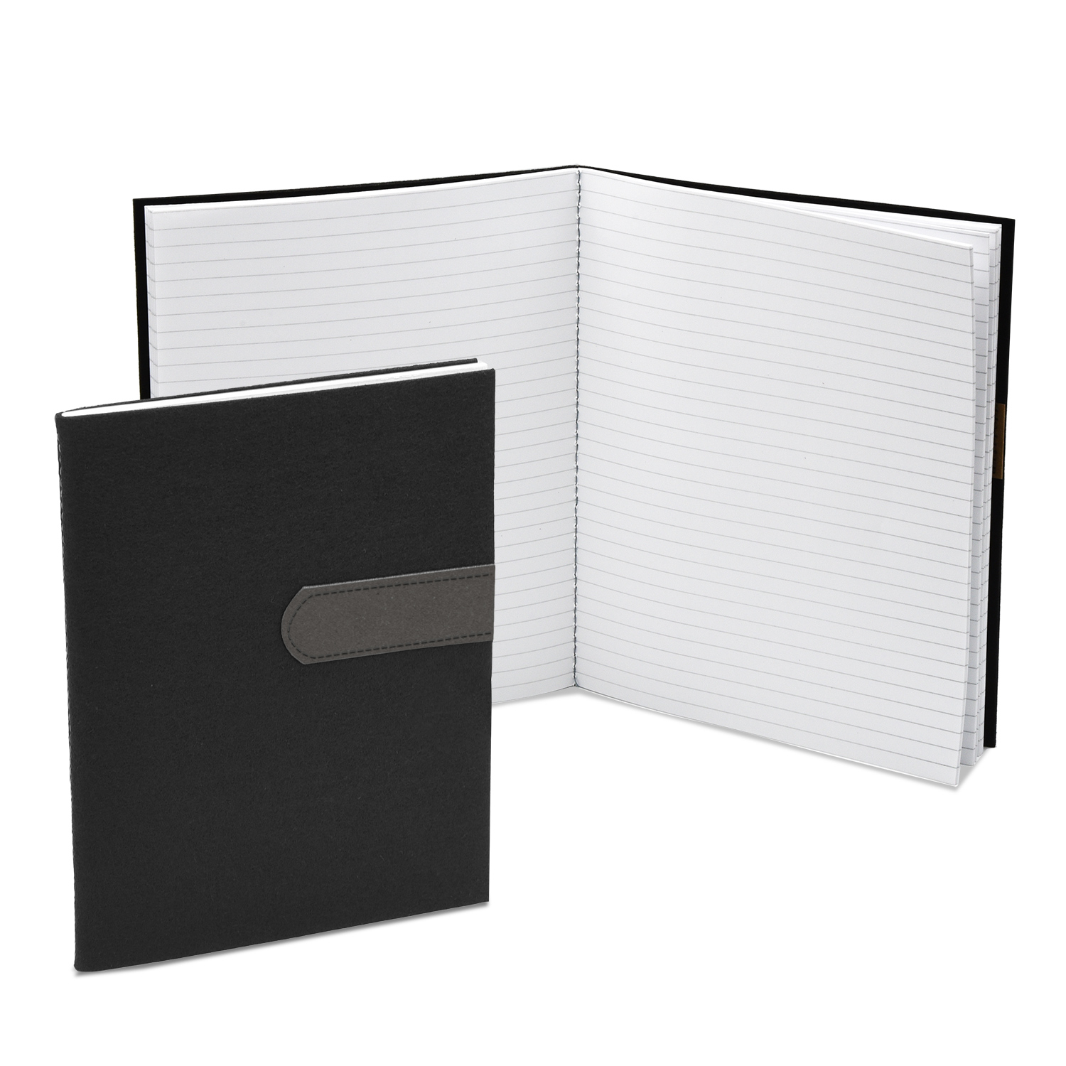 7" x 9" Black Felt Commuter Stitched Journal 1