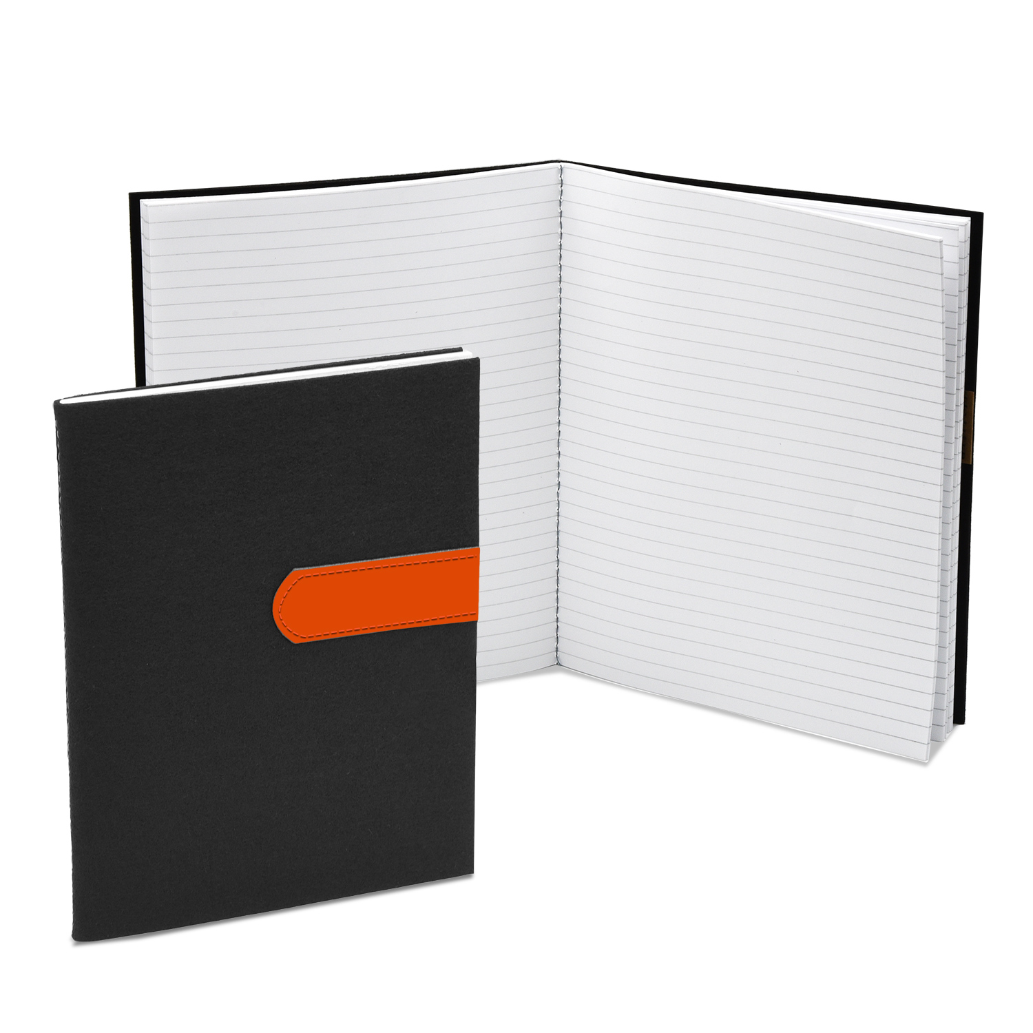 7" x 9" Black Felt Commuter Stitched Journal 1