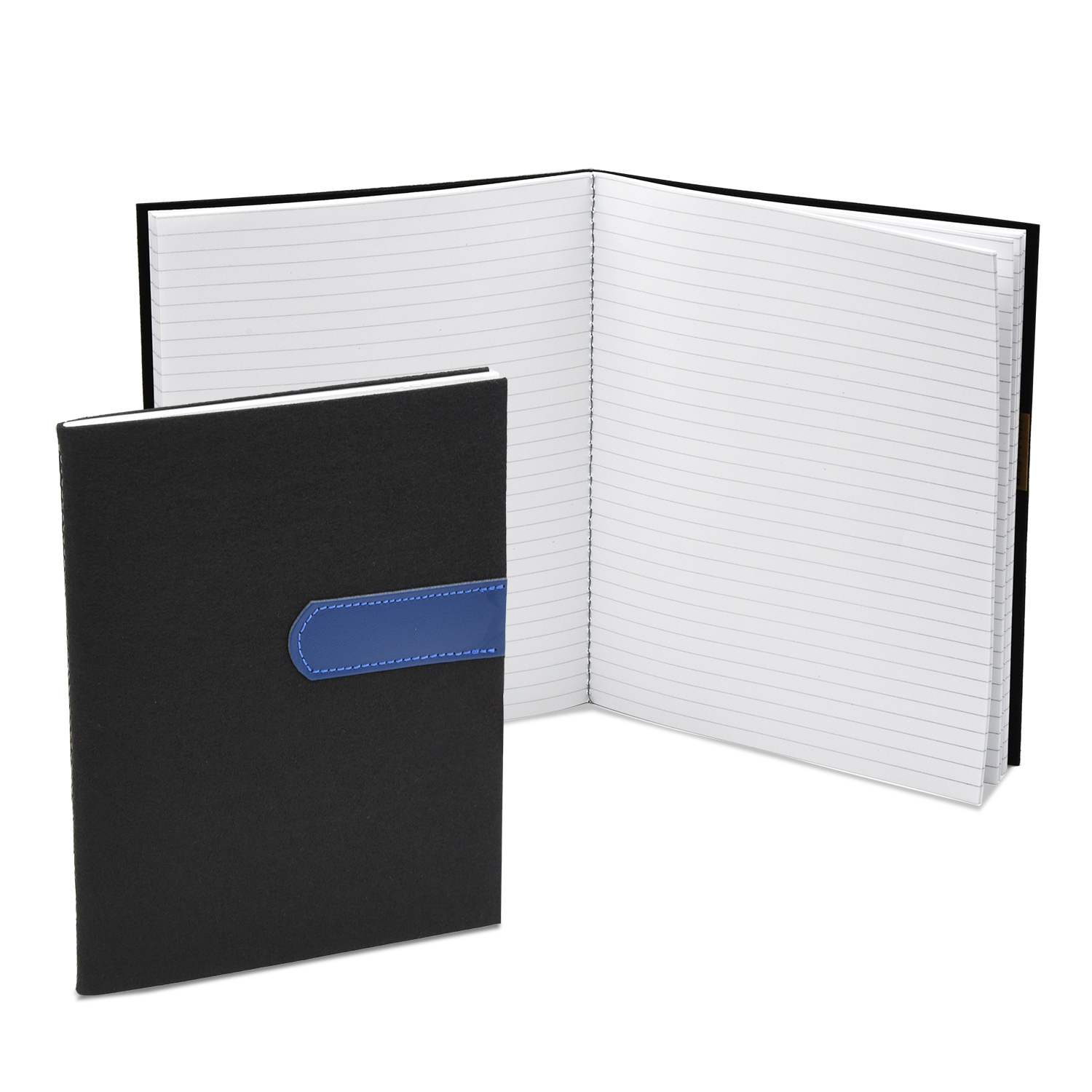 7" x 9" Black Felt Commuter Stitched Journal 1