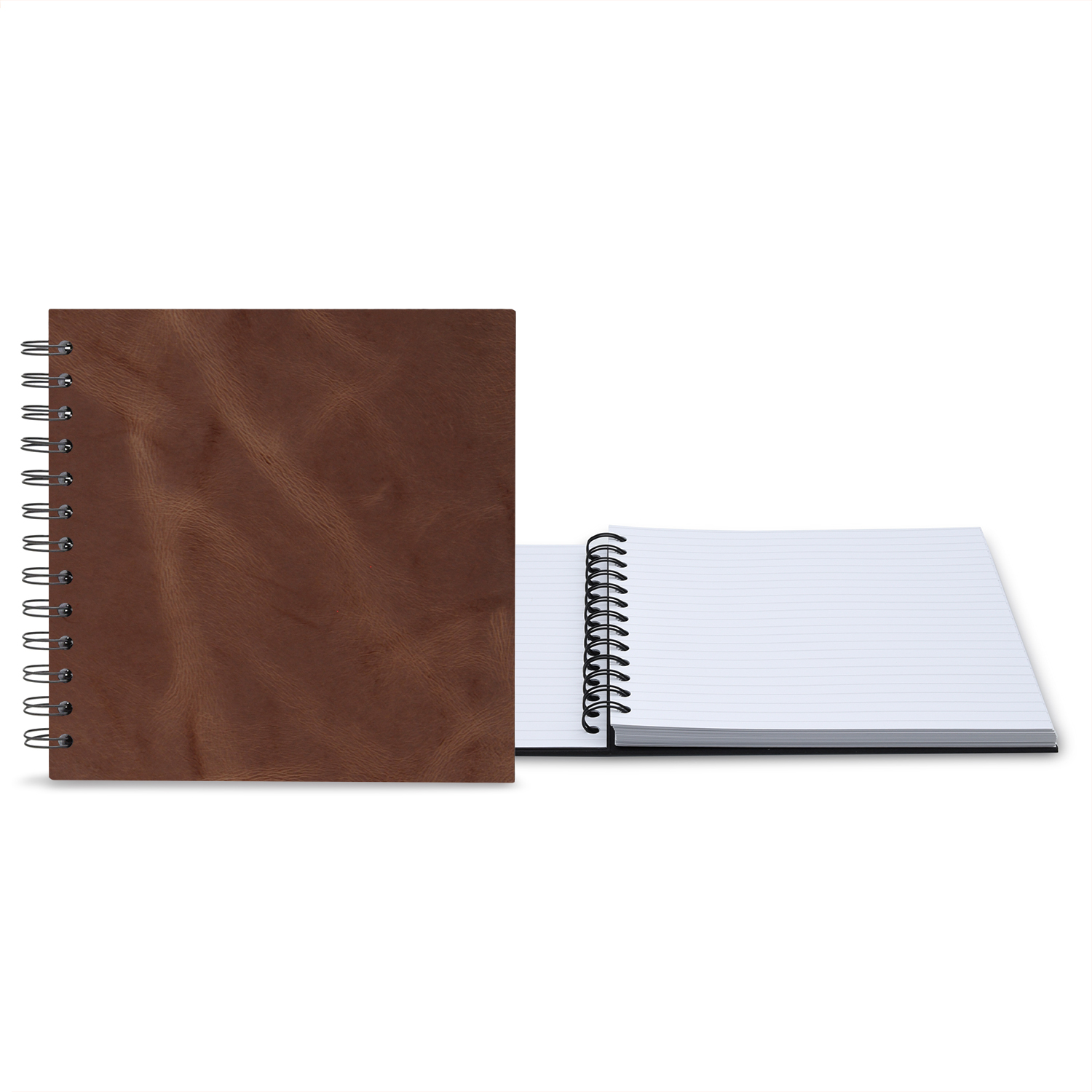 7" x 7" Premium Leather Spiral Journal 1