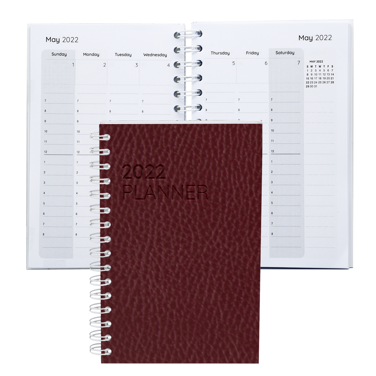 Leather Spiral Weekly Planner 5.25" x 8.25" 1
