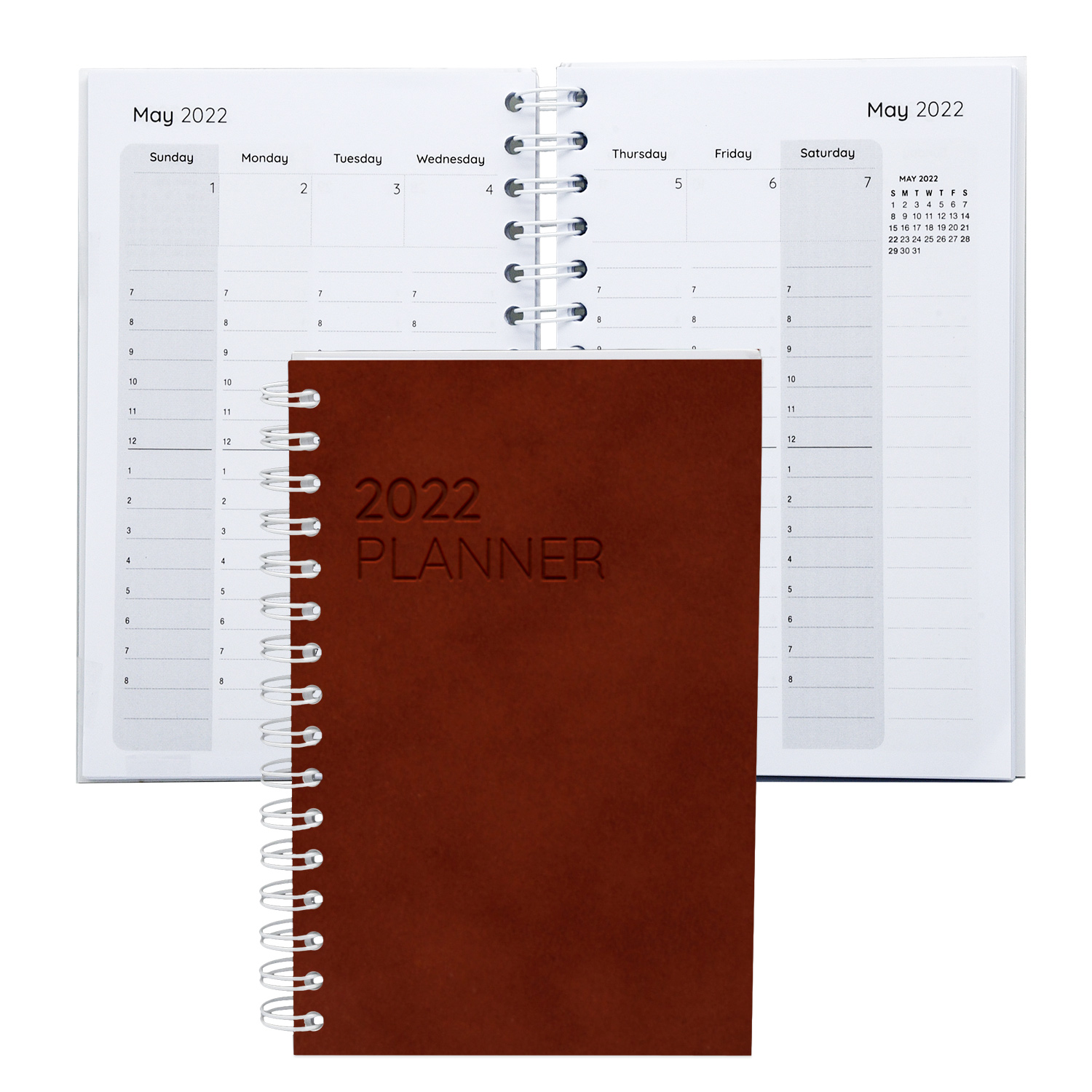 Leather Spiral Weekly Planner 5.25" x 8.25" 1