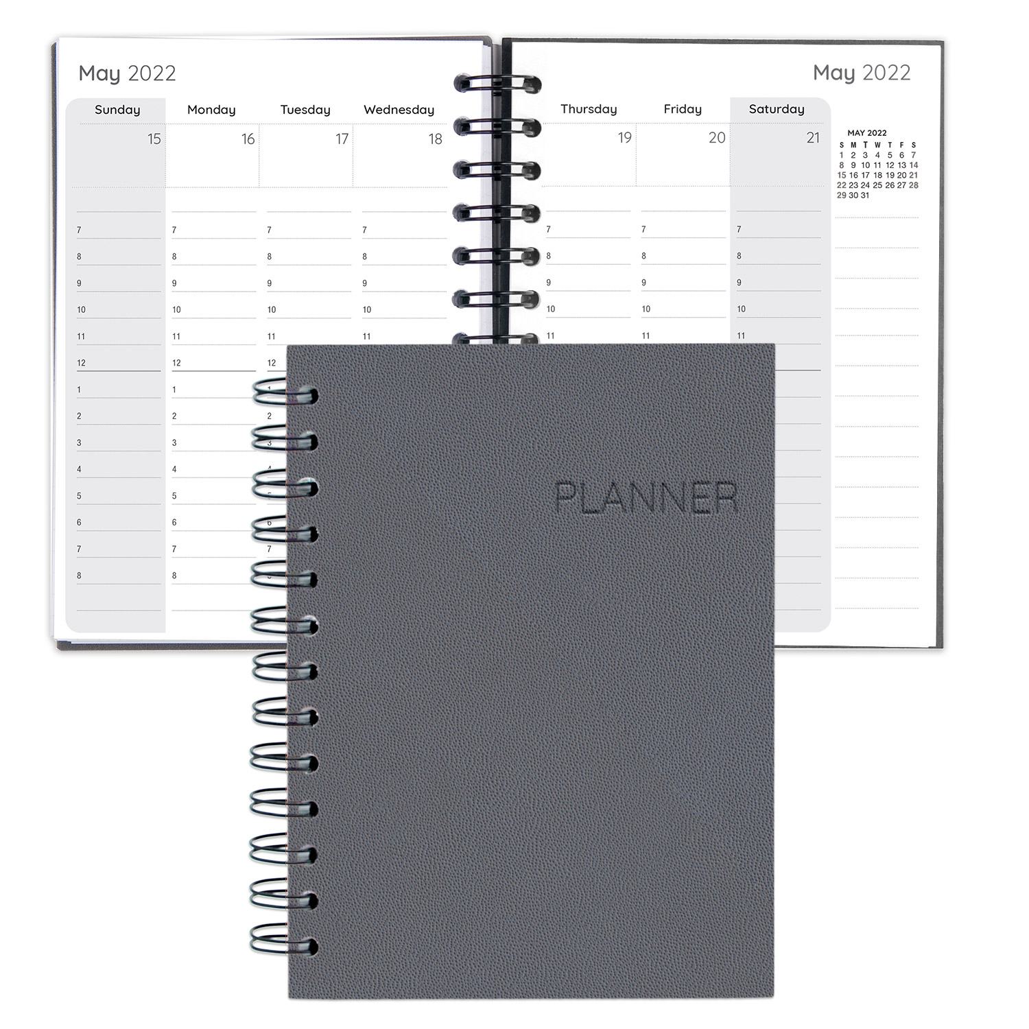 Senzabrite Faux Leather Spiral Weekly Planner 1