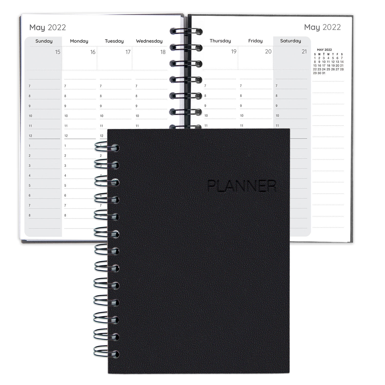 Senzabrite Faux Leather Spiral Weekly Planner 1