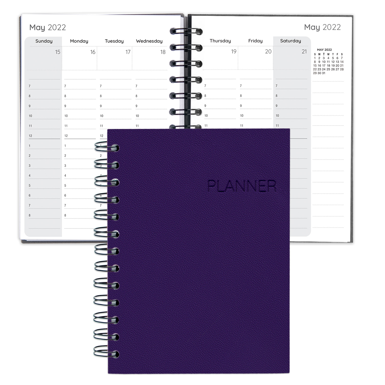 Senzabrite Faux Leather Spiral Weekly Planner 1