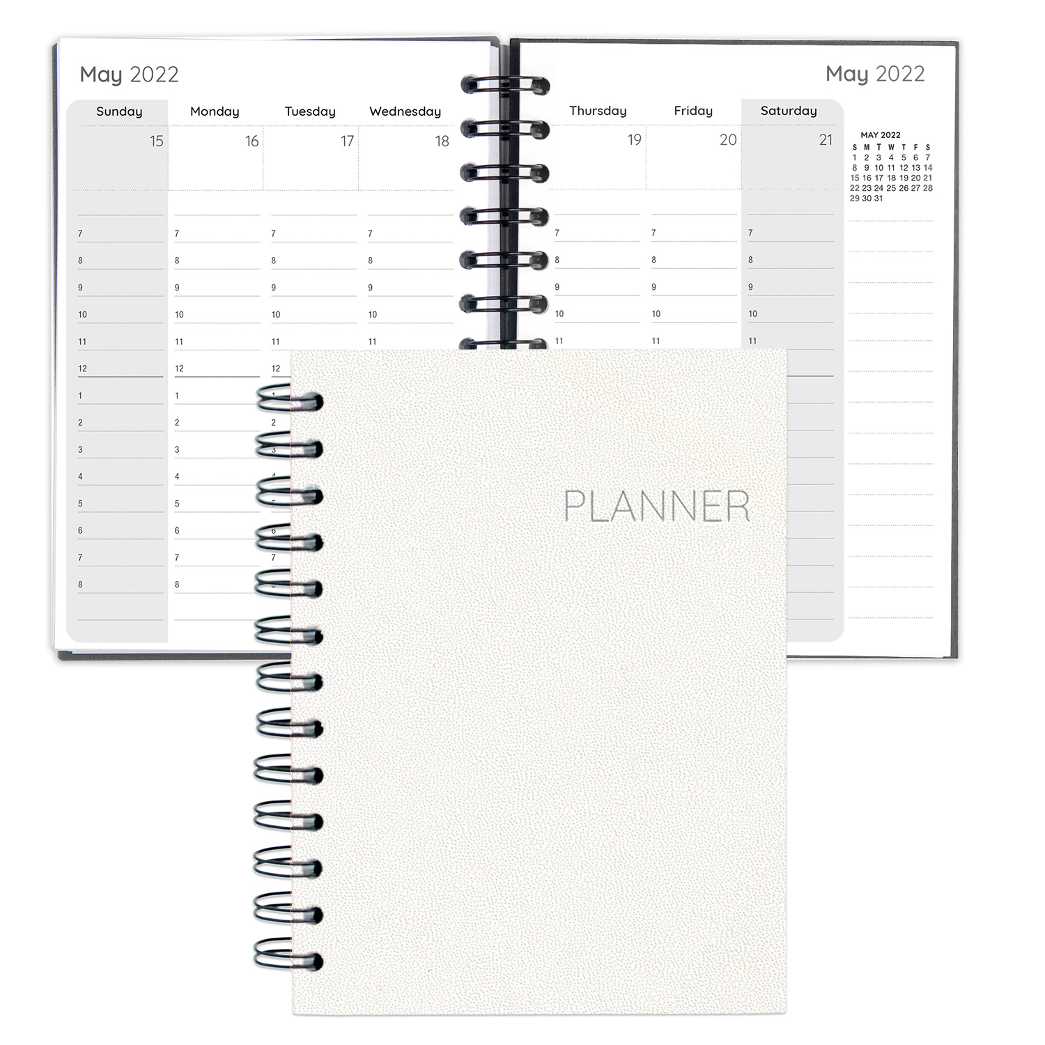 Senzabrite Faux Leather Spiral Weekly Planner 1