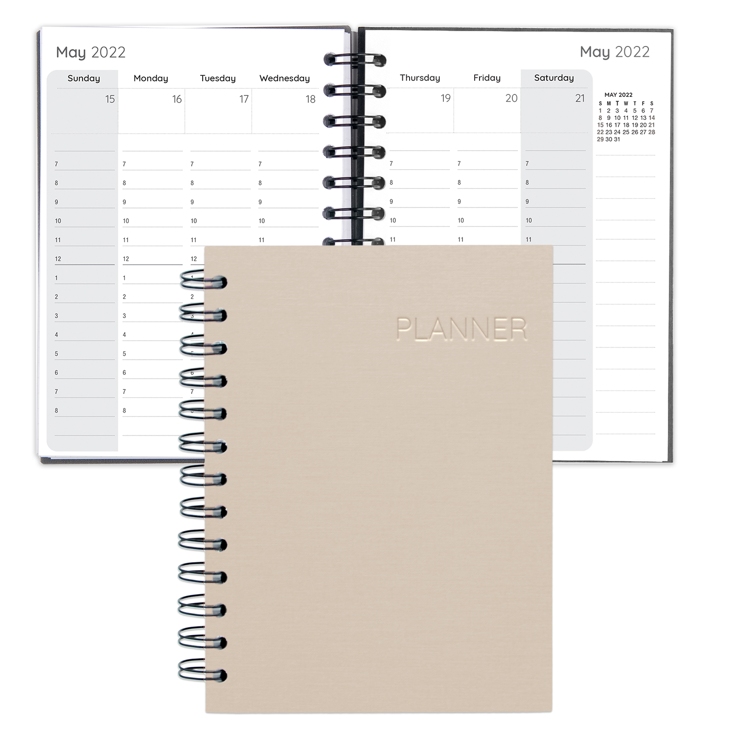 Senzabrite Faux Leather Spiral Weekly Planner 1