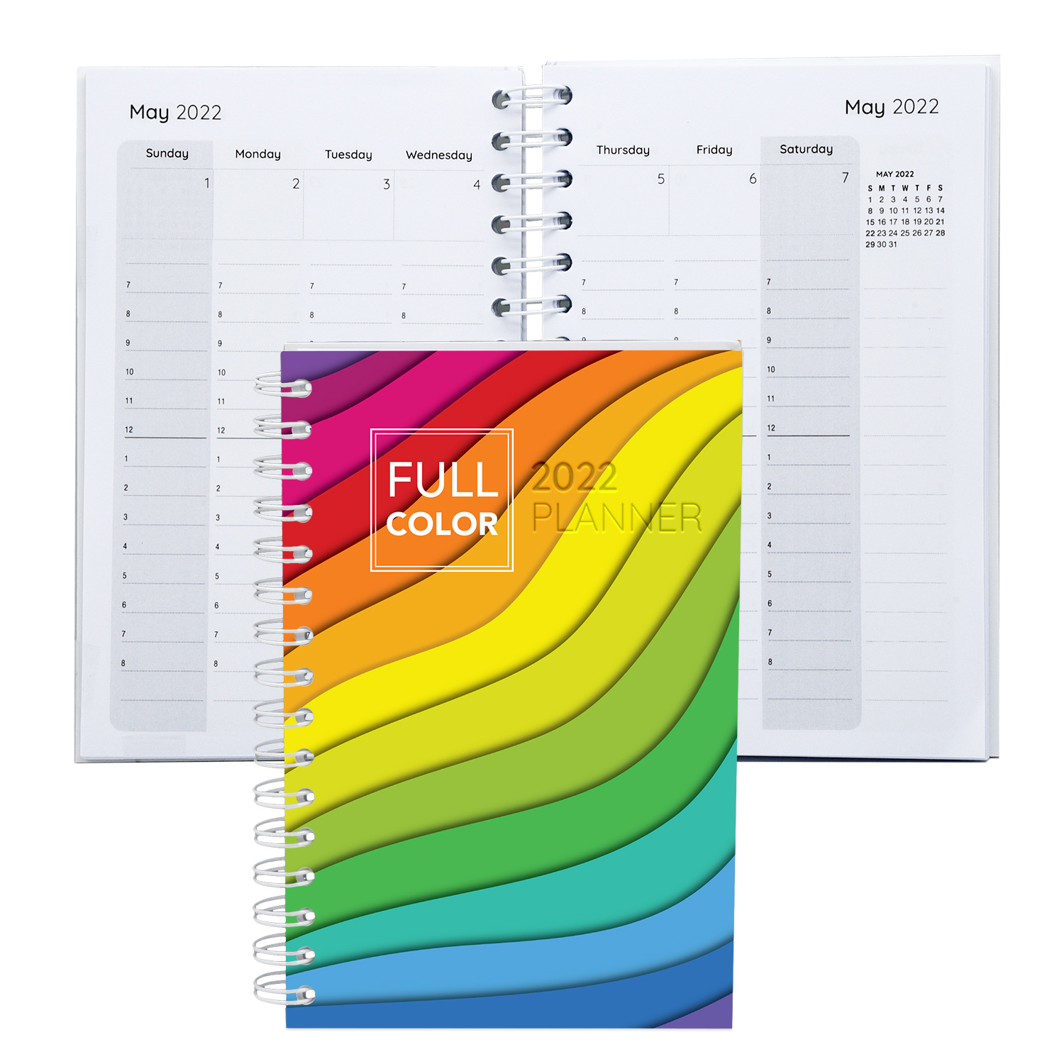 Full Color Spiral Weekly Planner notebook 5" x 7" 1