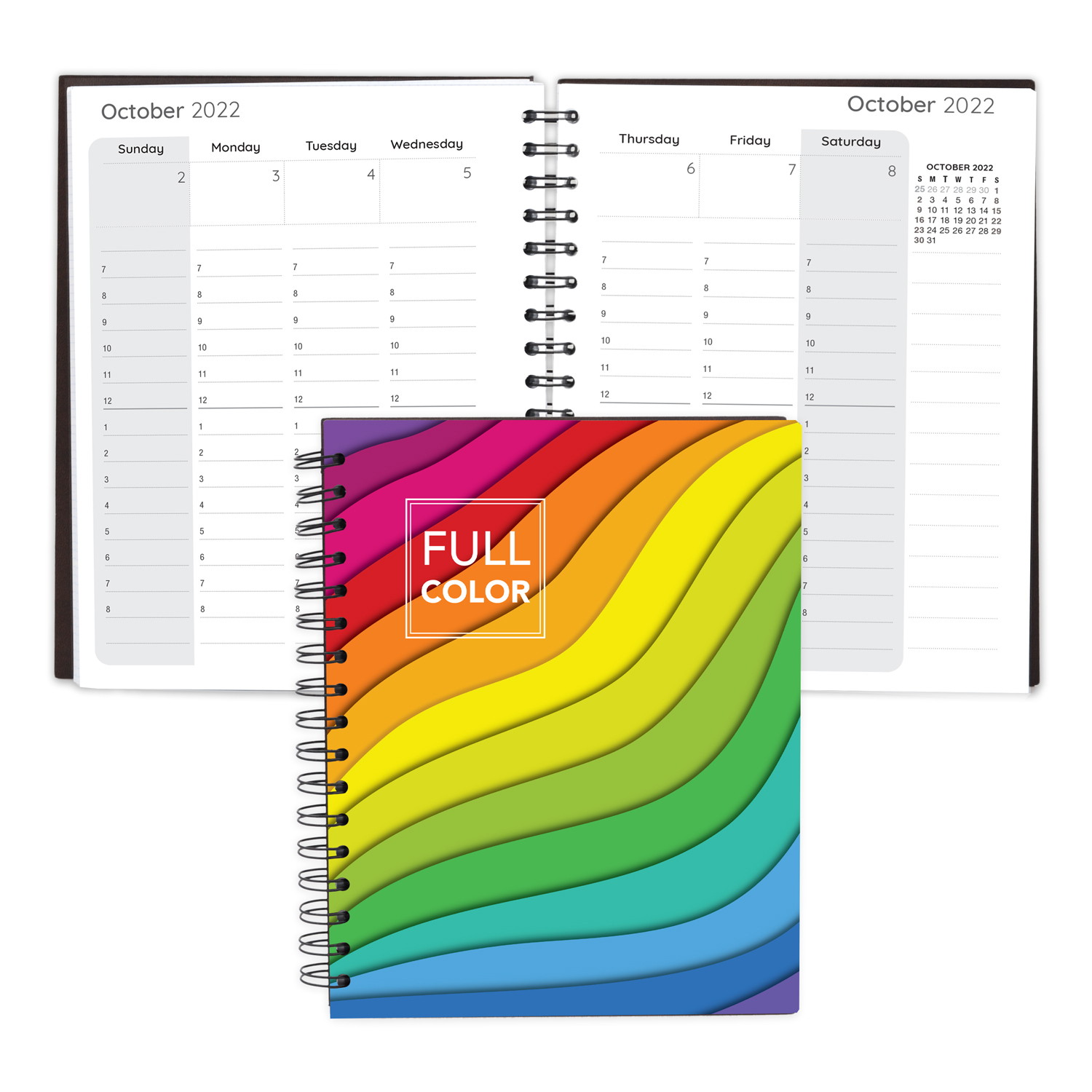 Full Color Spiral Weekly Planner notebook 5" x 7" 1