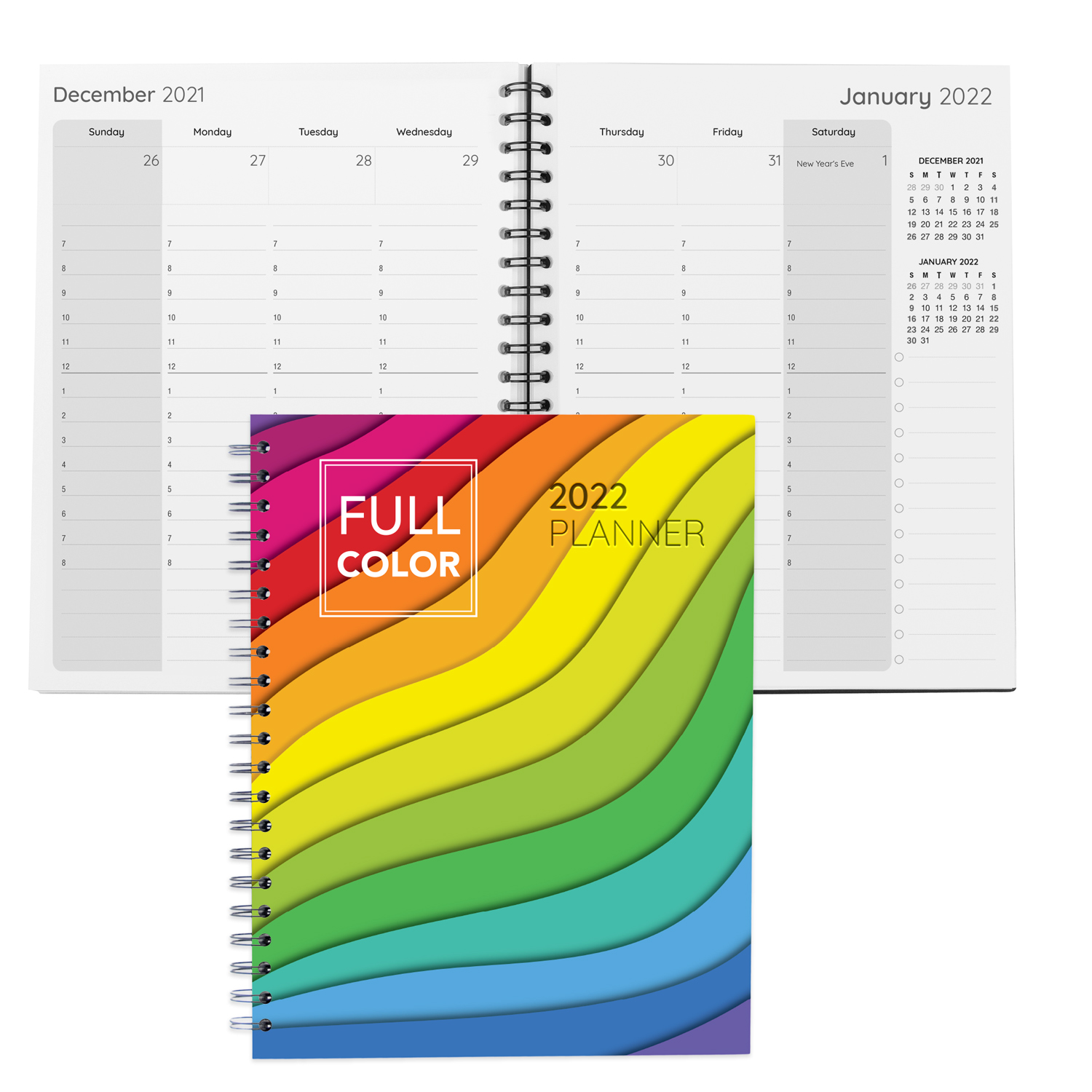 Full Color Spiral Weekly Planner notebook 5" x 7" 1
