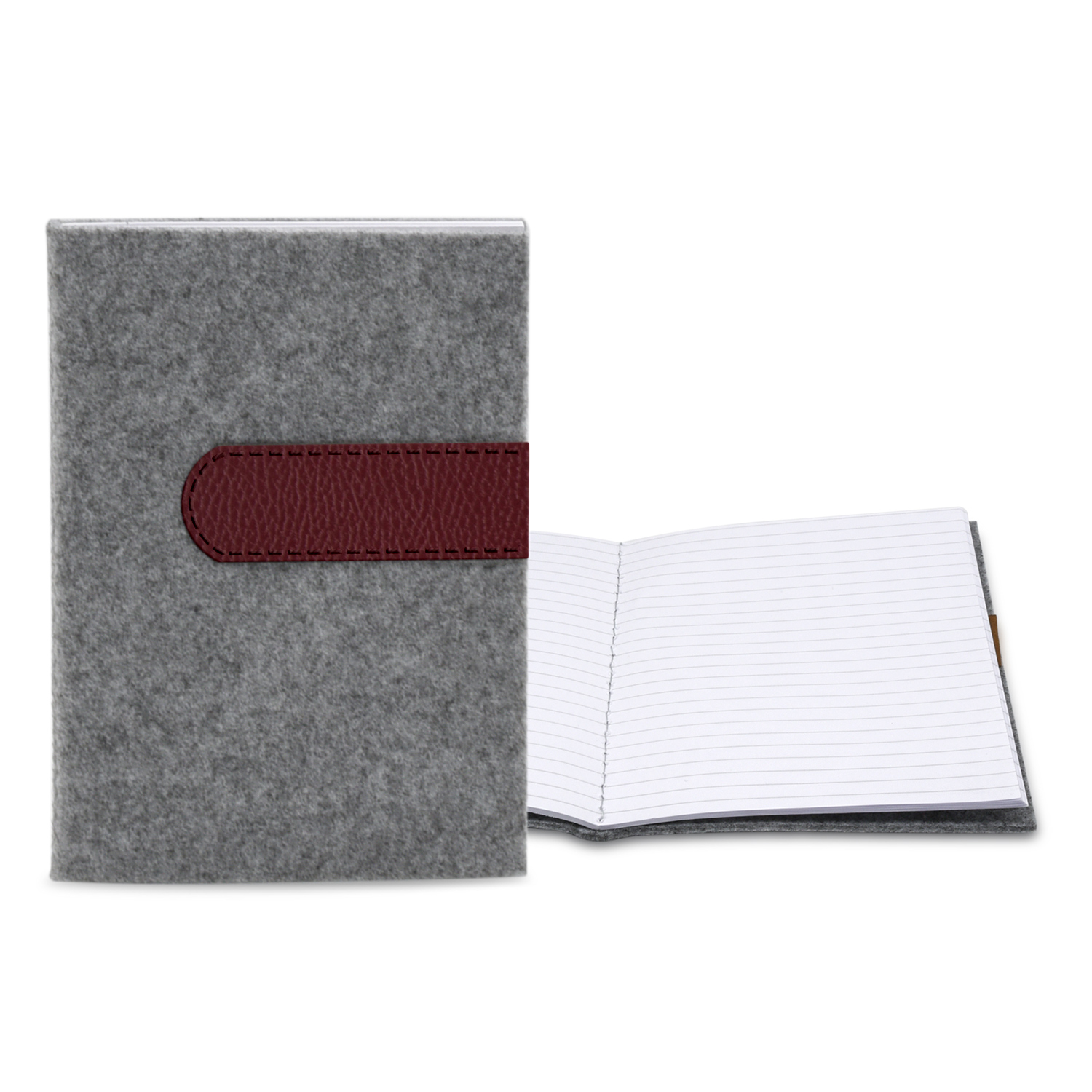 5" x 7" Gray Felt Commuter Stitched Journal 1