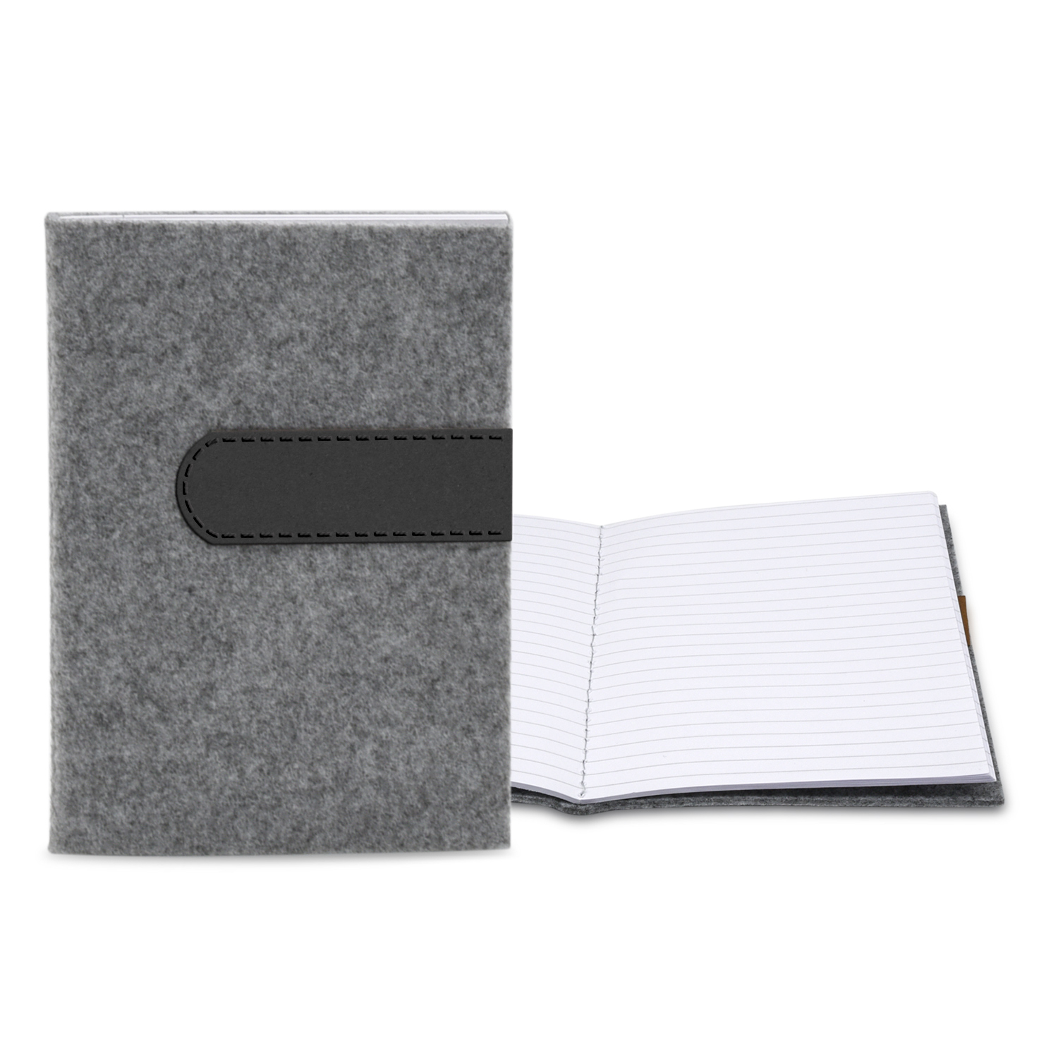 5" x 7" Gray Felt Commuter Stitched Journal 1