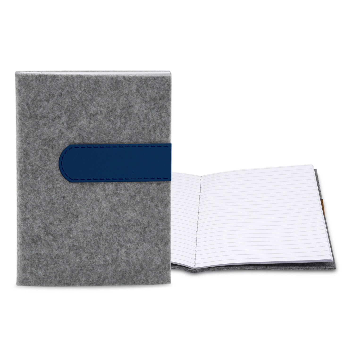 5" x 7" Gray Felt Commuter Stitched Journal 1