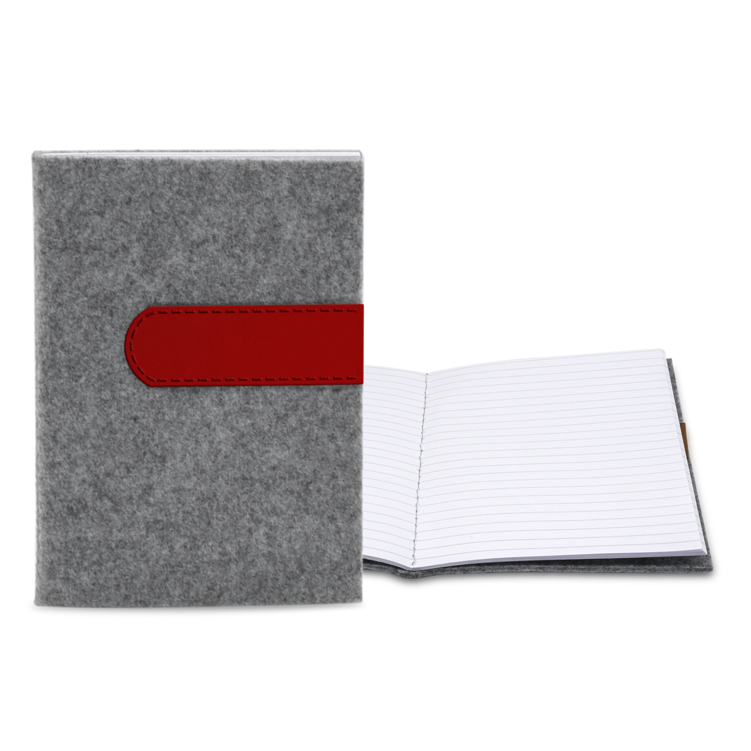 5" x 7" Gray Felt Commuter Stitched Journal 1
