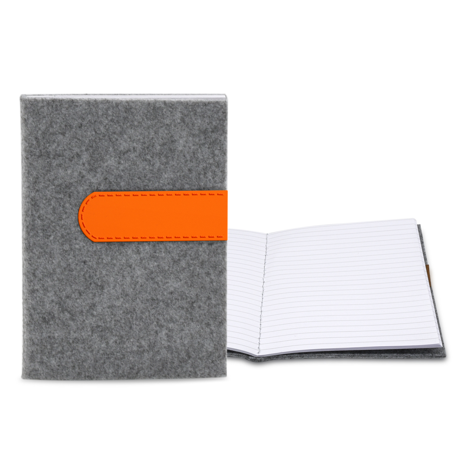 5" x 7" Gray Felt Commuter Stitched Journal 1