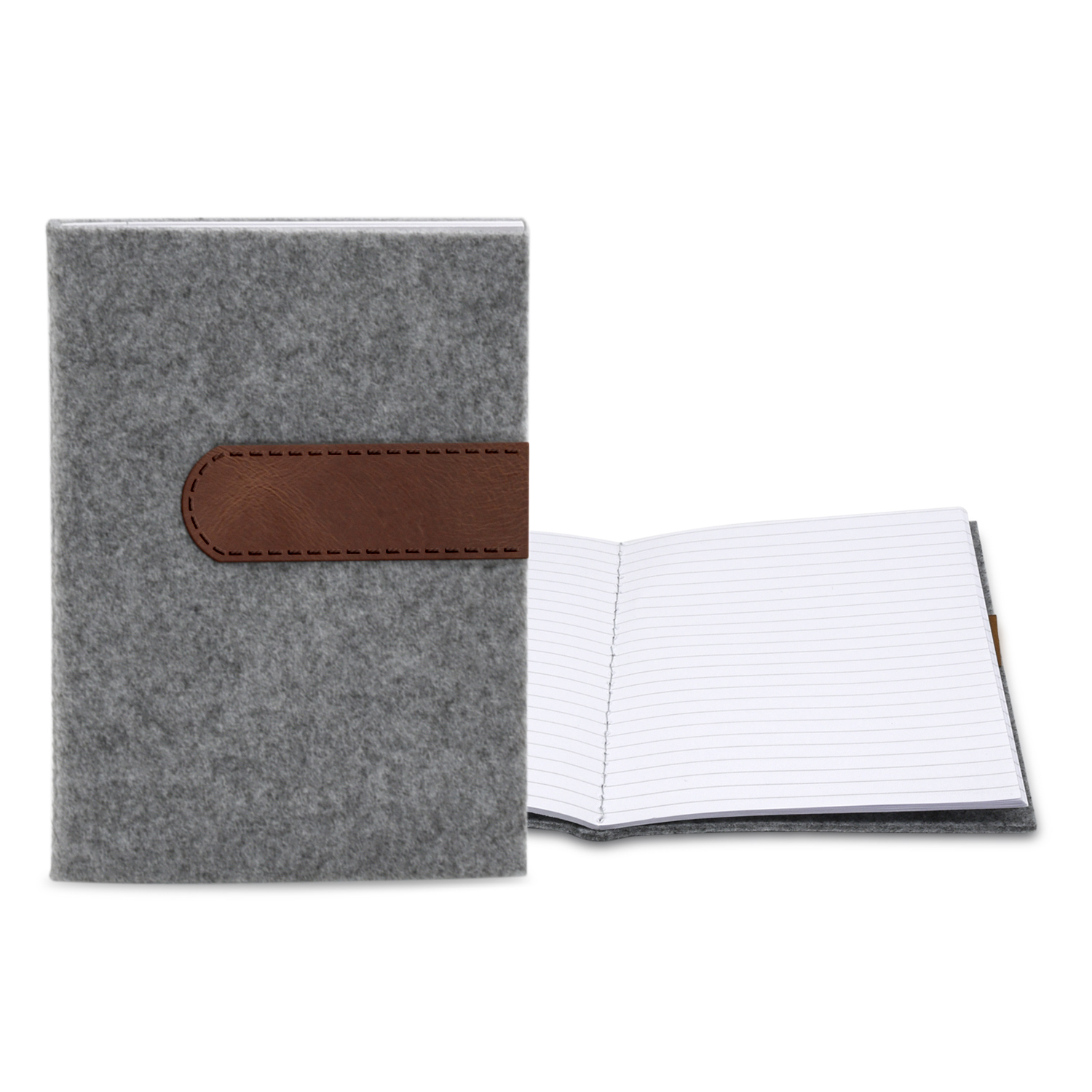 5" x 7" Gray Felt Commuter Stitched Journal 1