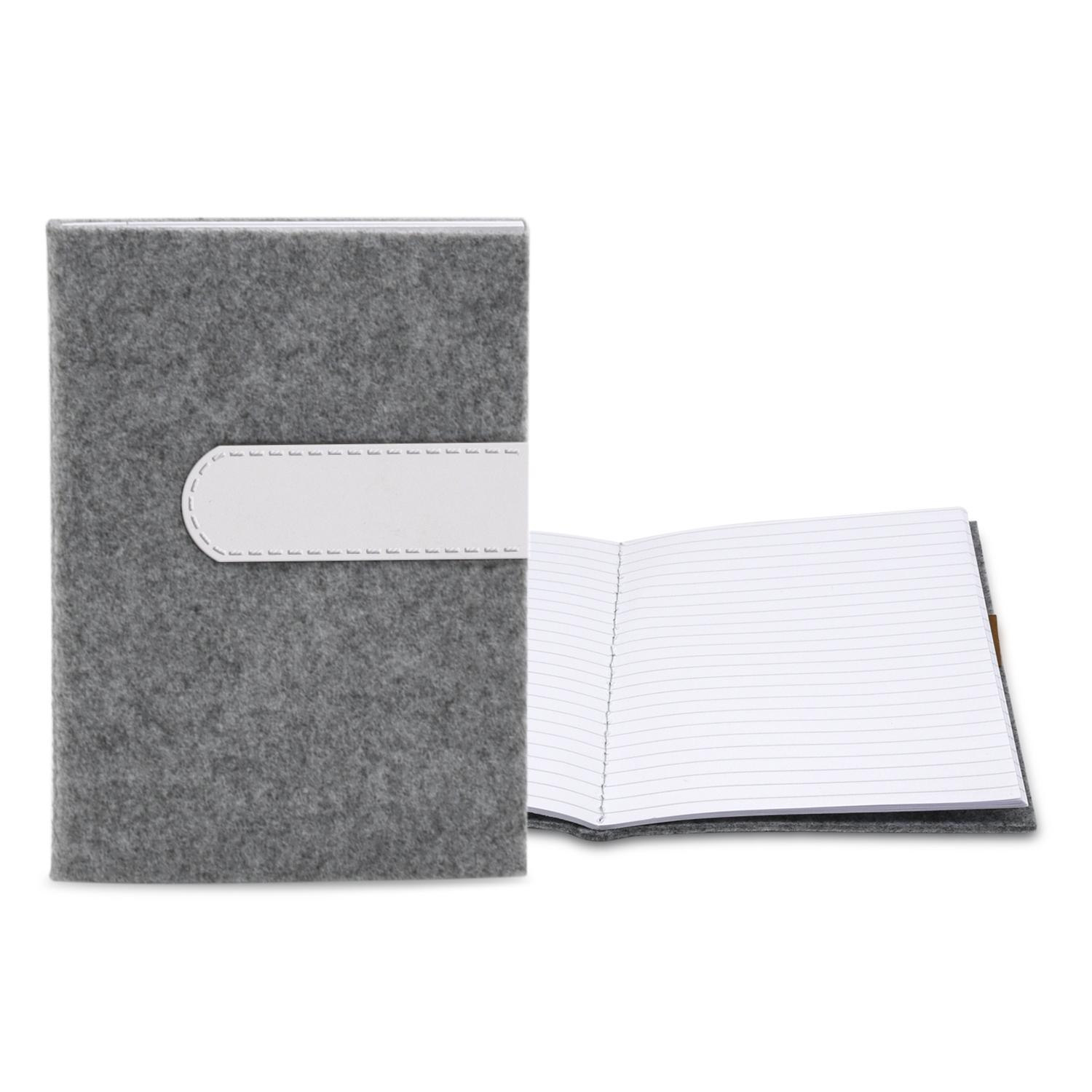 5" x 7" Gray Felt Commuter Stitched Journal 1
