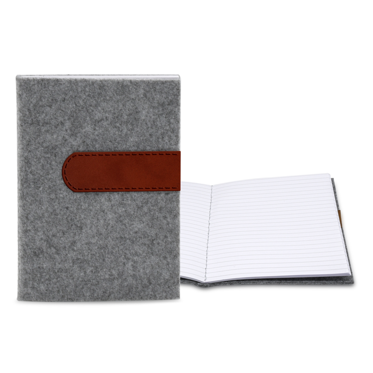 5" x 7" Gray Felt Commuter Stitched Journal 1