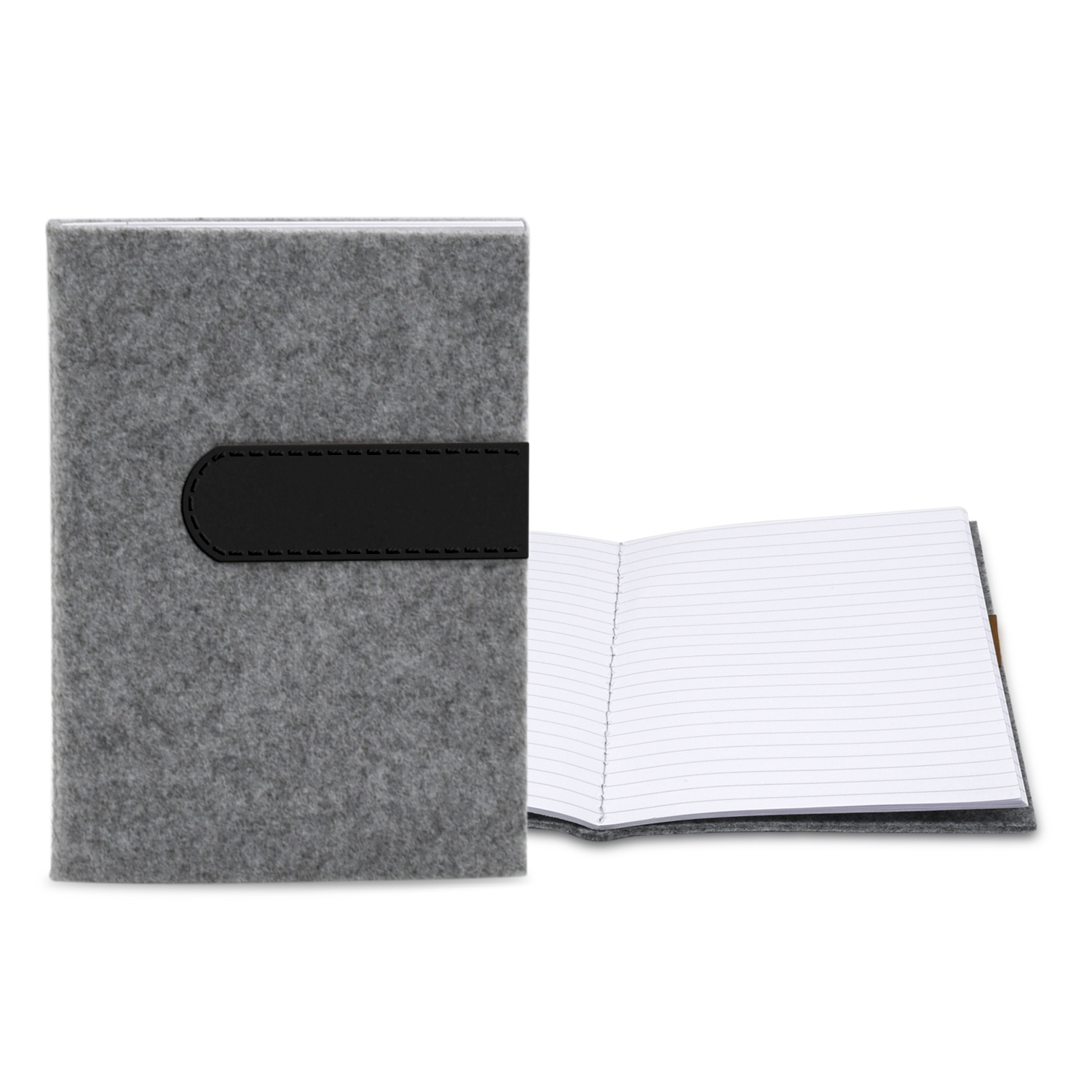 5" x 7" Gray Felt Commuter Stitched Journal 1