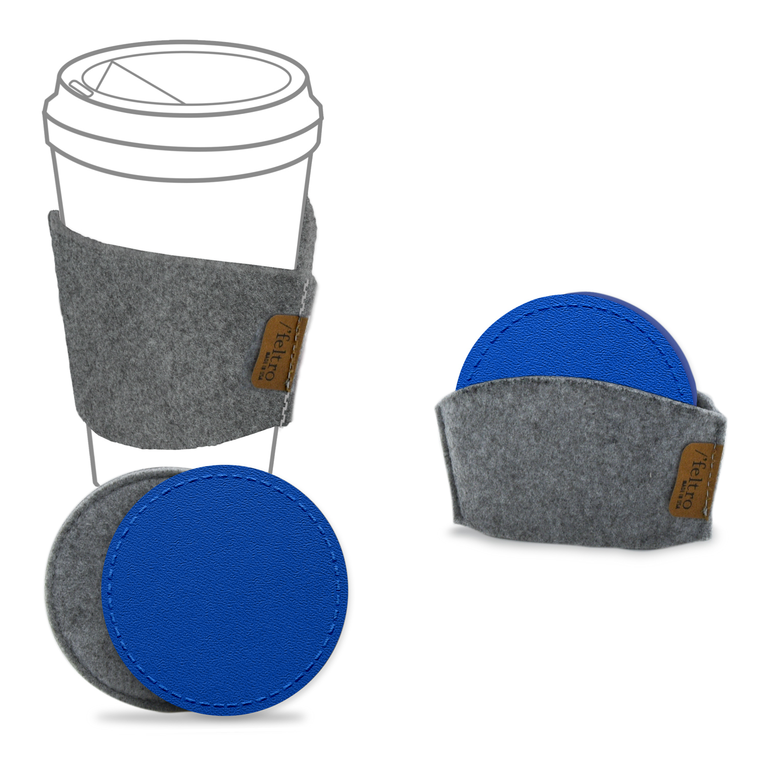 Upcycled Gray FELTRO COASTER SET 1