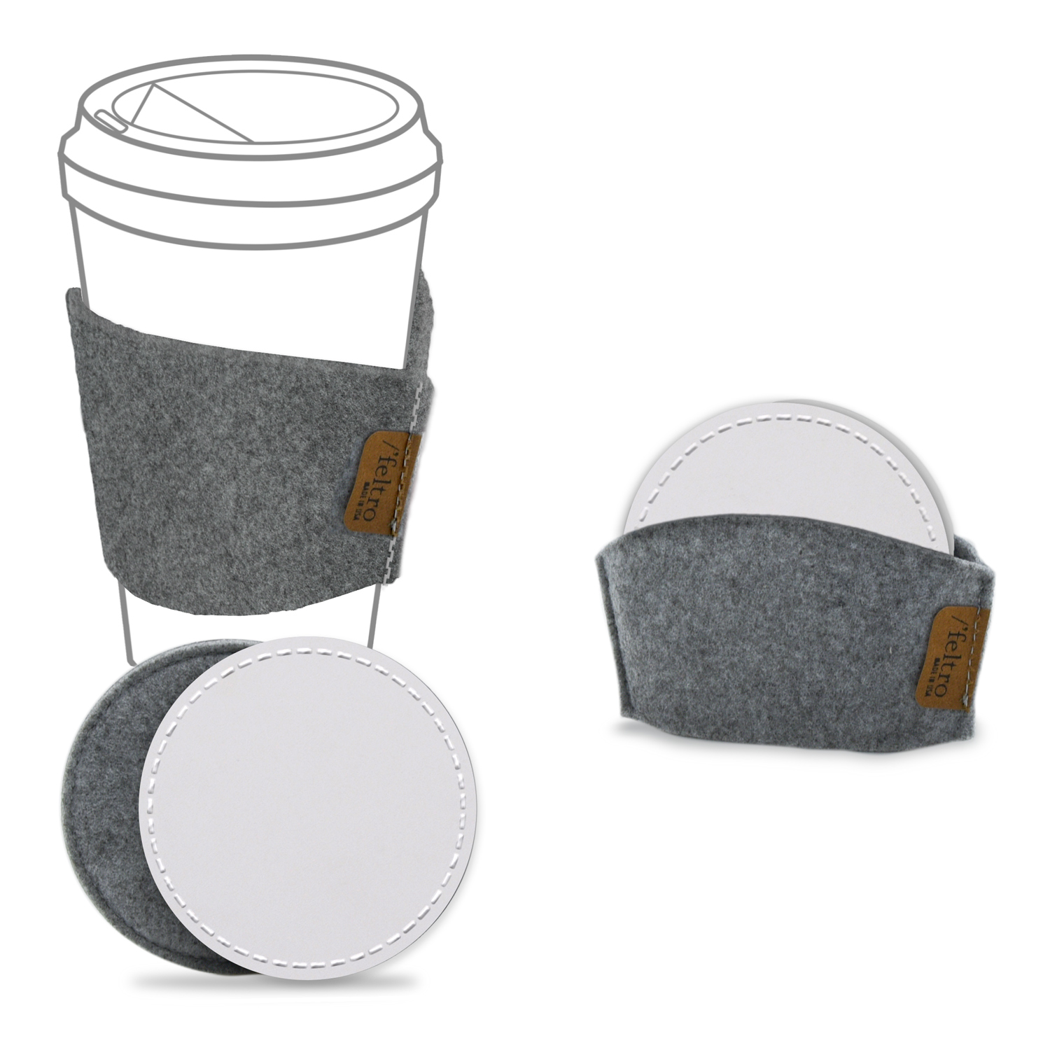 Upcycled Gray FELTRO COASTER SET 1